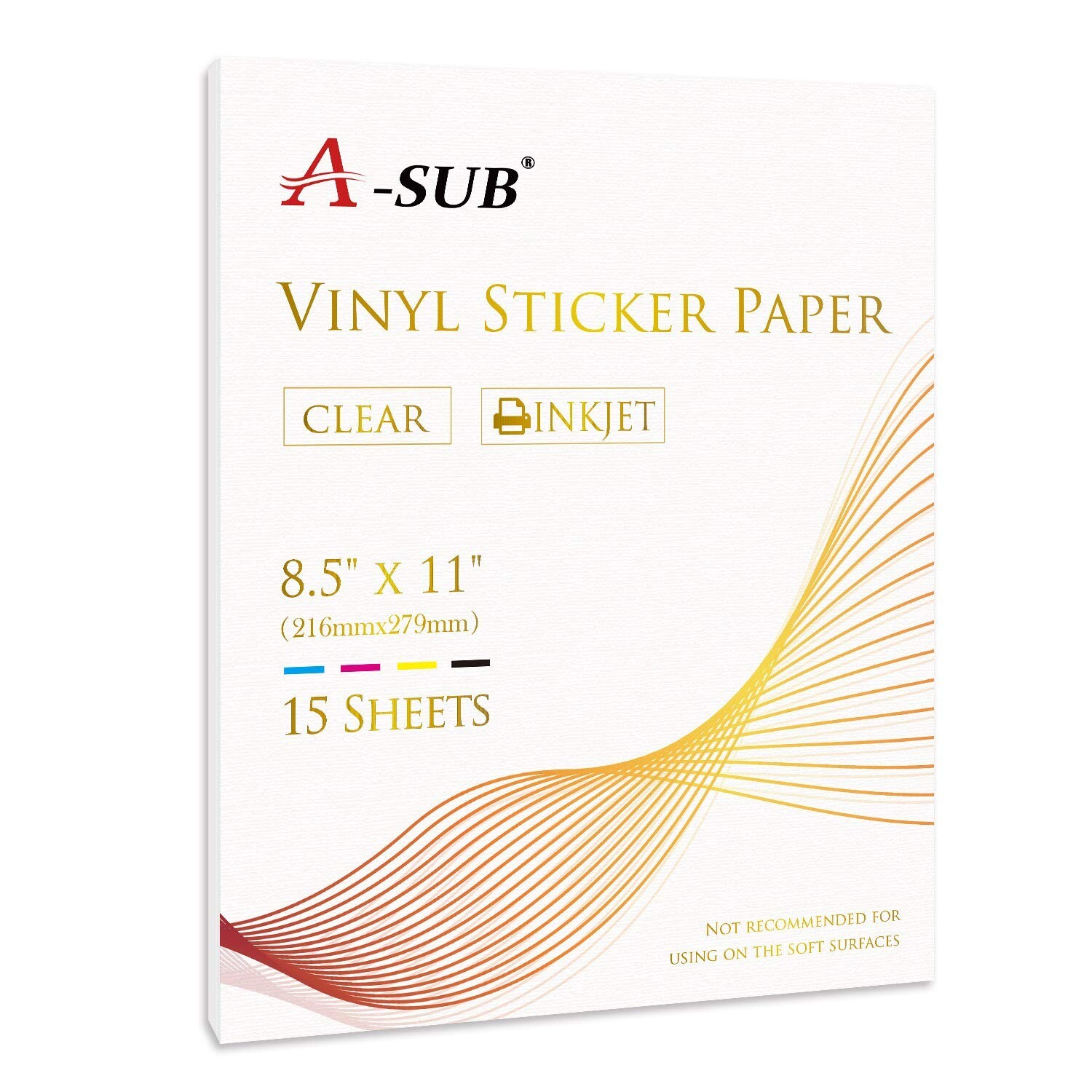 A-SUB Clear Sticker Paper for Inkjet Printers – Waterproof Transparent Printa…