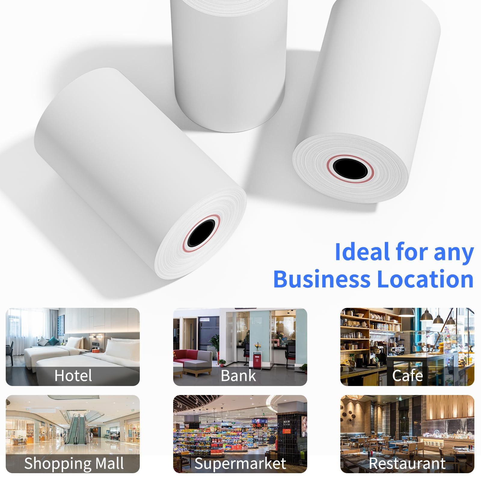 2 1/4” x 50′ Thermal Paper Rolls, 10 Rolls 2 1/4″ x | 10 White