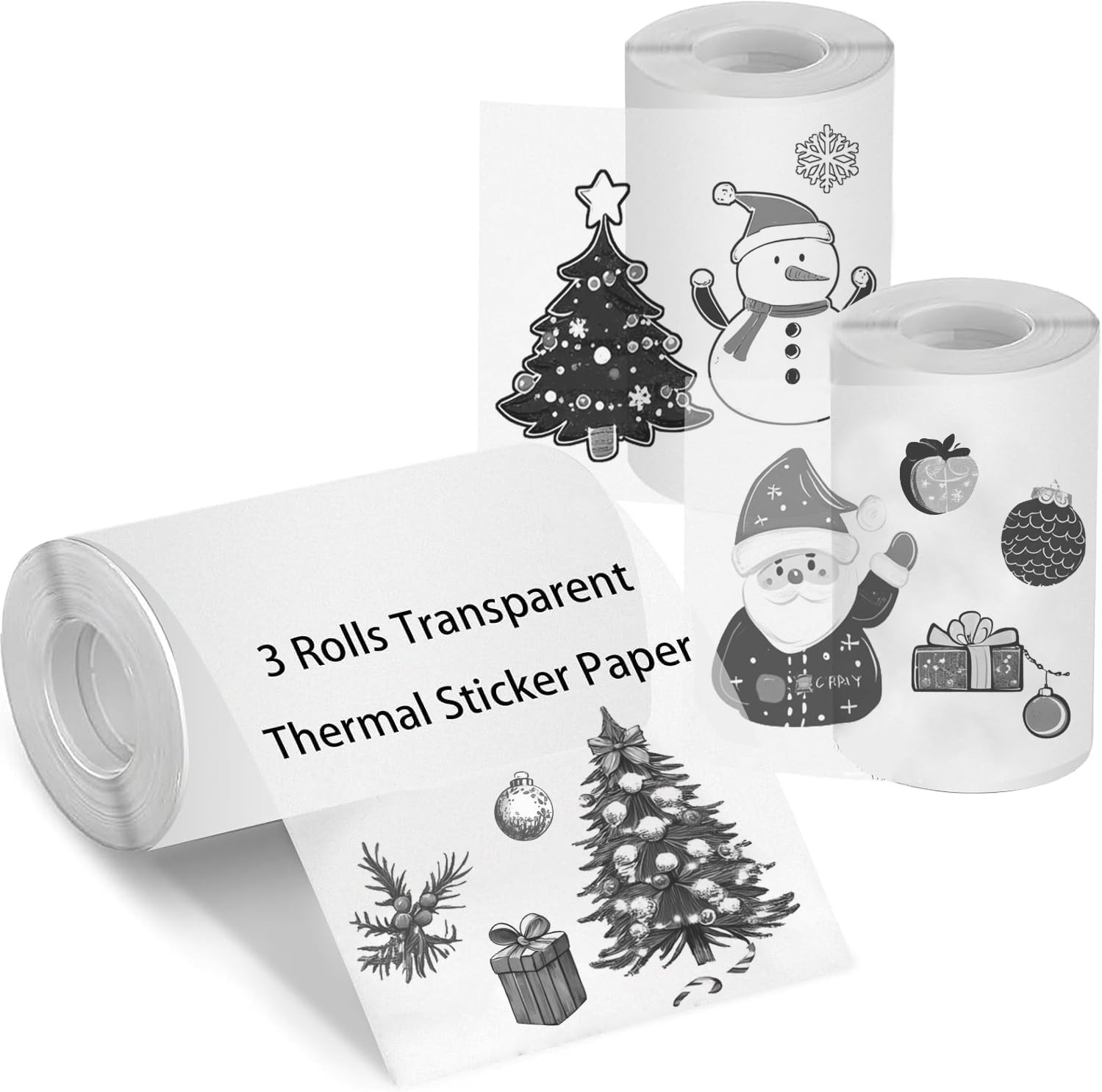 10 Rolls Self-Adhesive Sticker Thermal Paper for Sticker Printer, 57X25Mm | Comp
