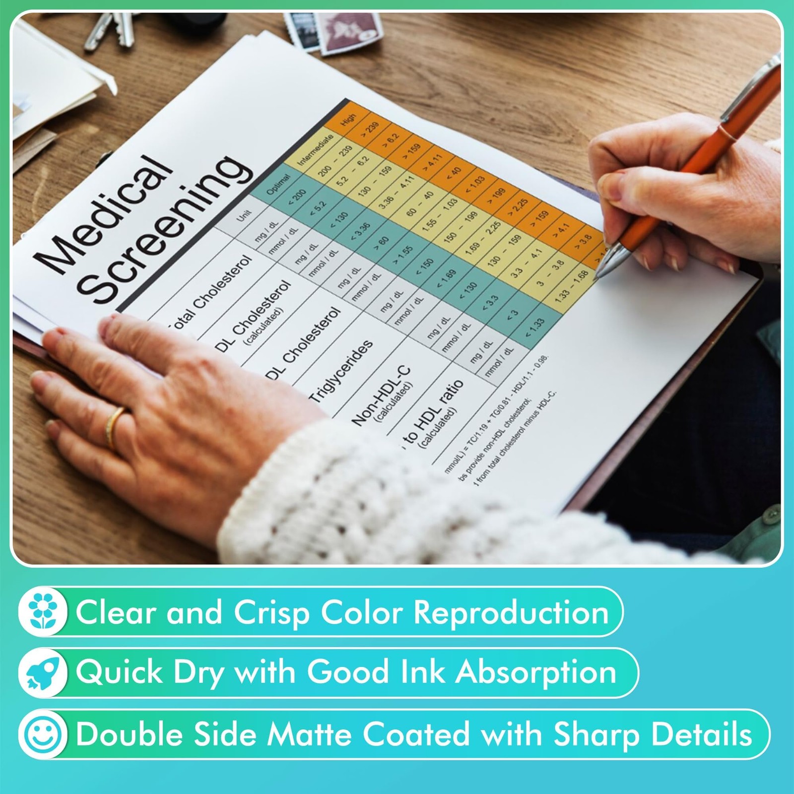 110 Sheets 8.5×11 Inch Thin Presentation Photo Paper Double Sided Matte