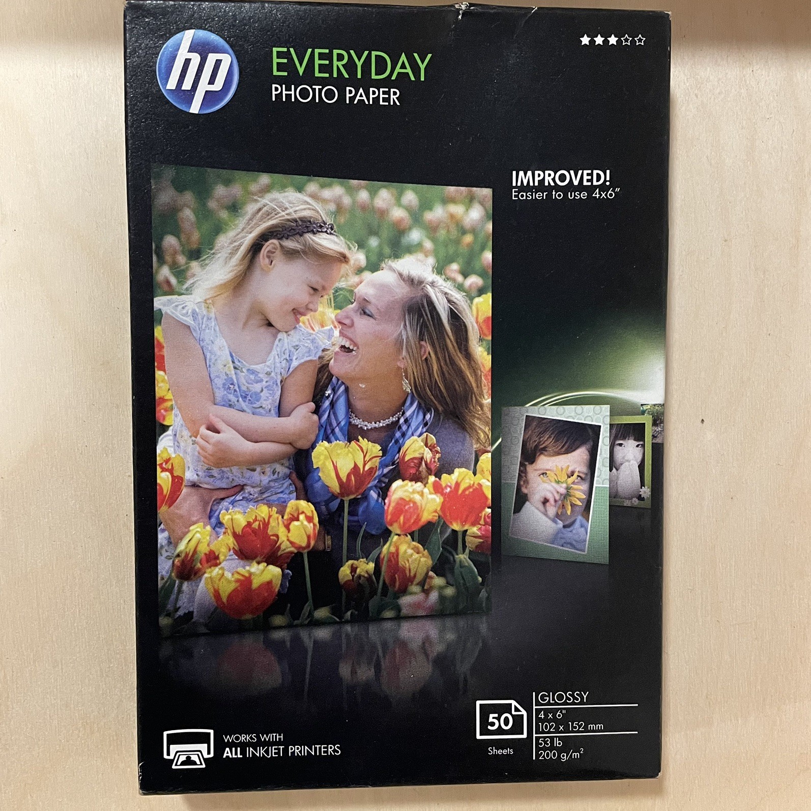 NEW Genuine HP Everyday Photo Glossy Paper 4 X 6 – 50 Sheets (CR758A)