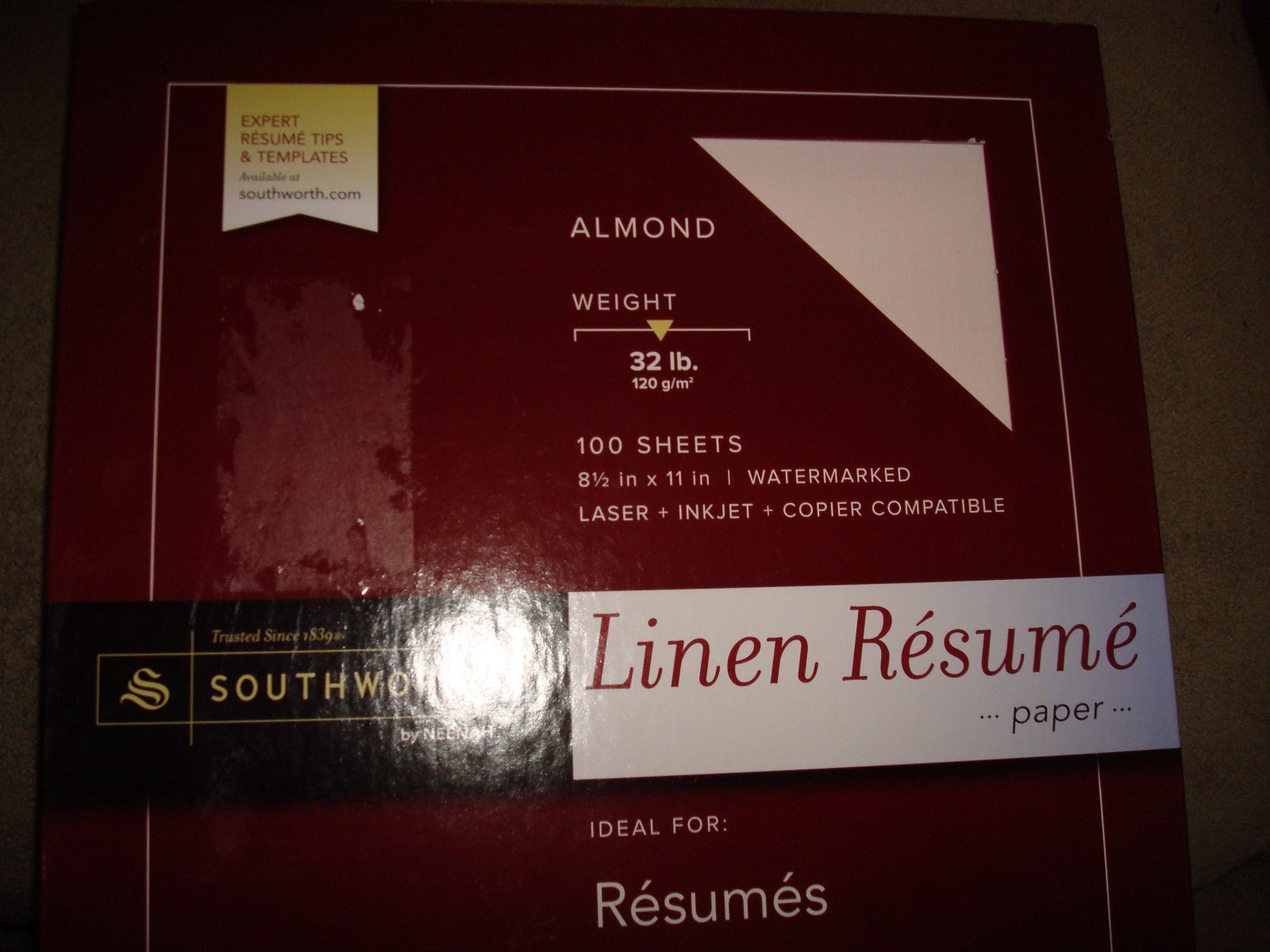 SOUTHWORTH LINEN RESUME PAPER ALMOND 32 LB