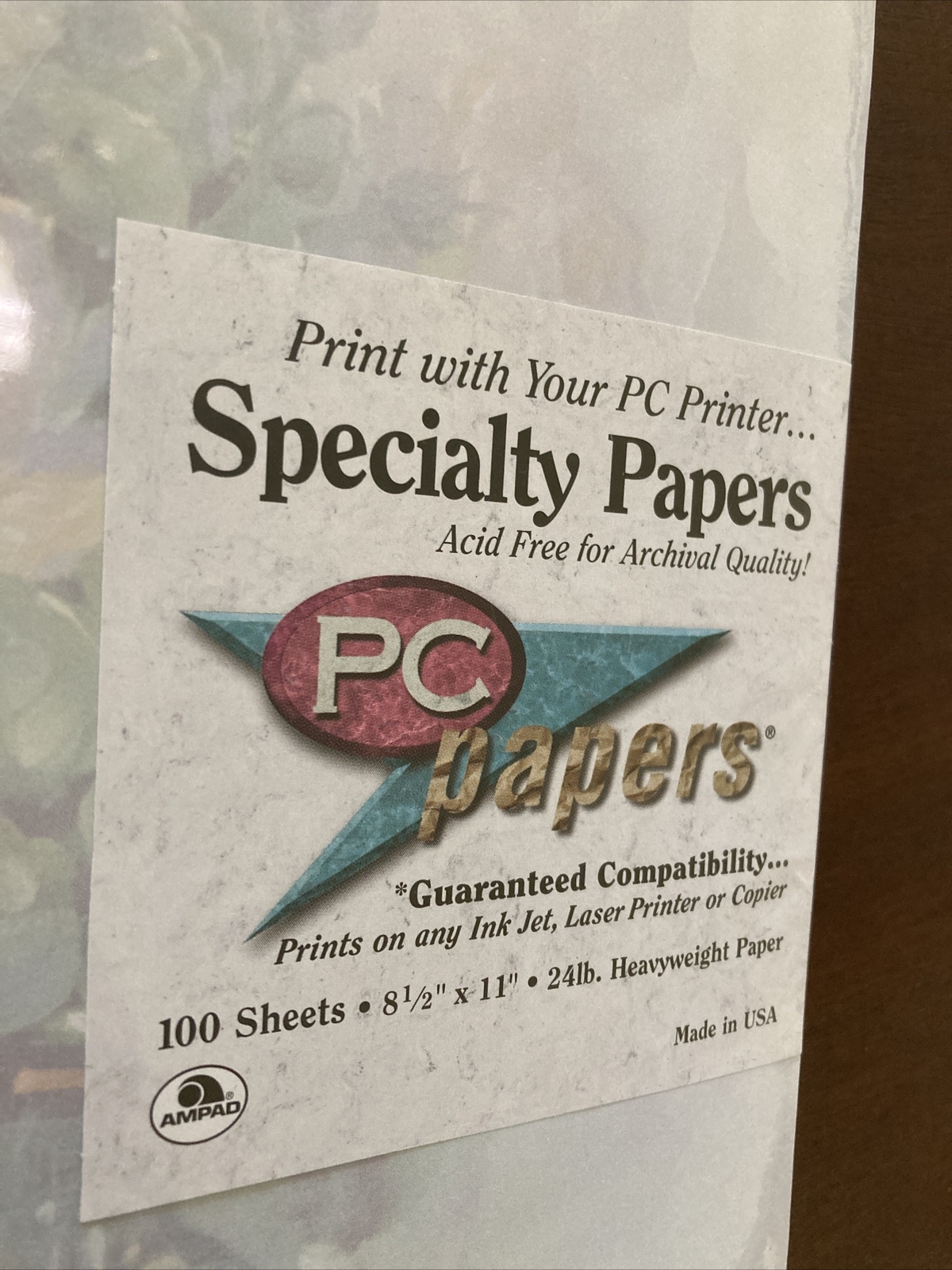 Flyer Invitation Paper 100 Ct Heavyweight 24# Inkjet Copy Floral Vase Background