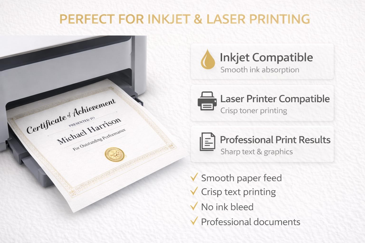 White Textured Paper A4 Size 120gsm Suitable For Inkjet Printers 100 Sheets
