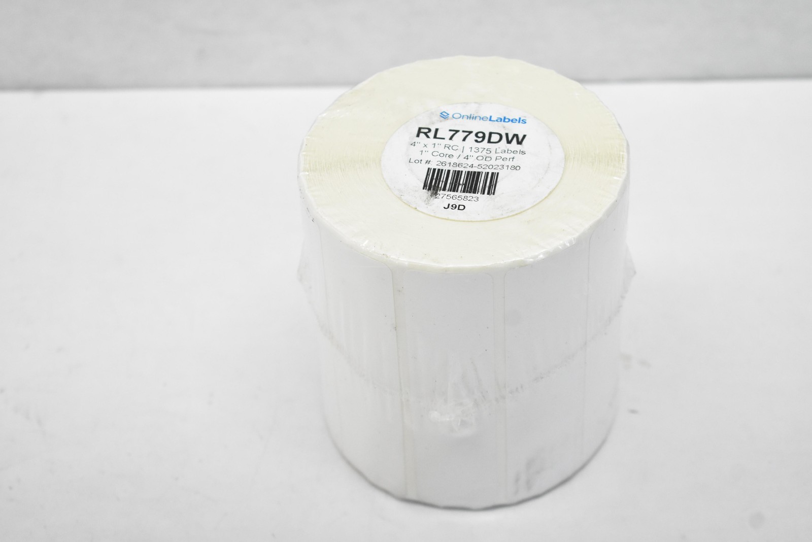 OnlineLabels RL779DW 4×1 Label Rolls 1in Core 4in OD Perforated 1375 2 Rolls