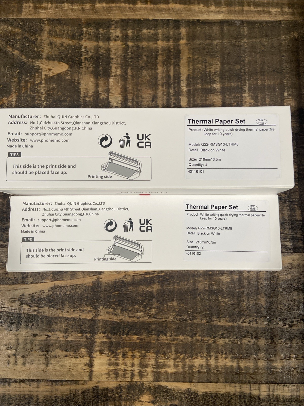 Phomemo Printer Paper Q22-RMBW Black on White Thermal (6 Rolls)