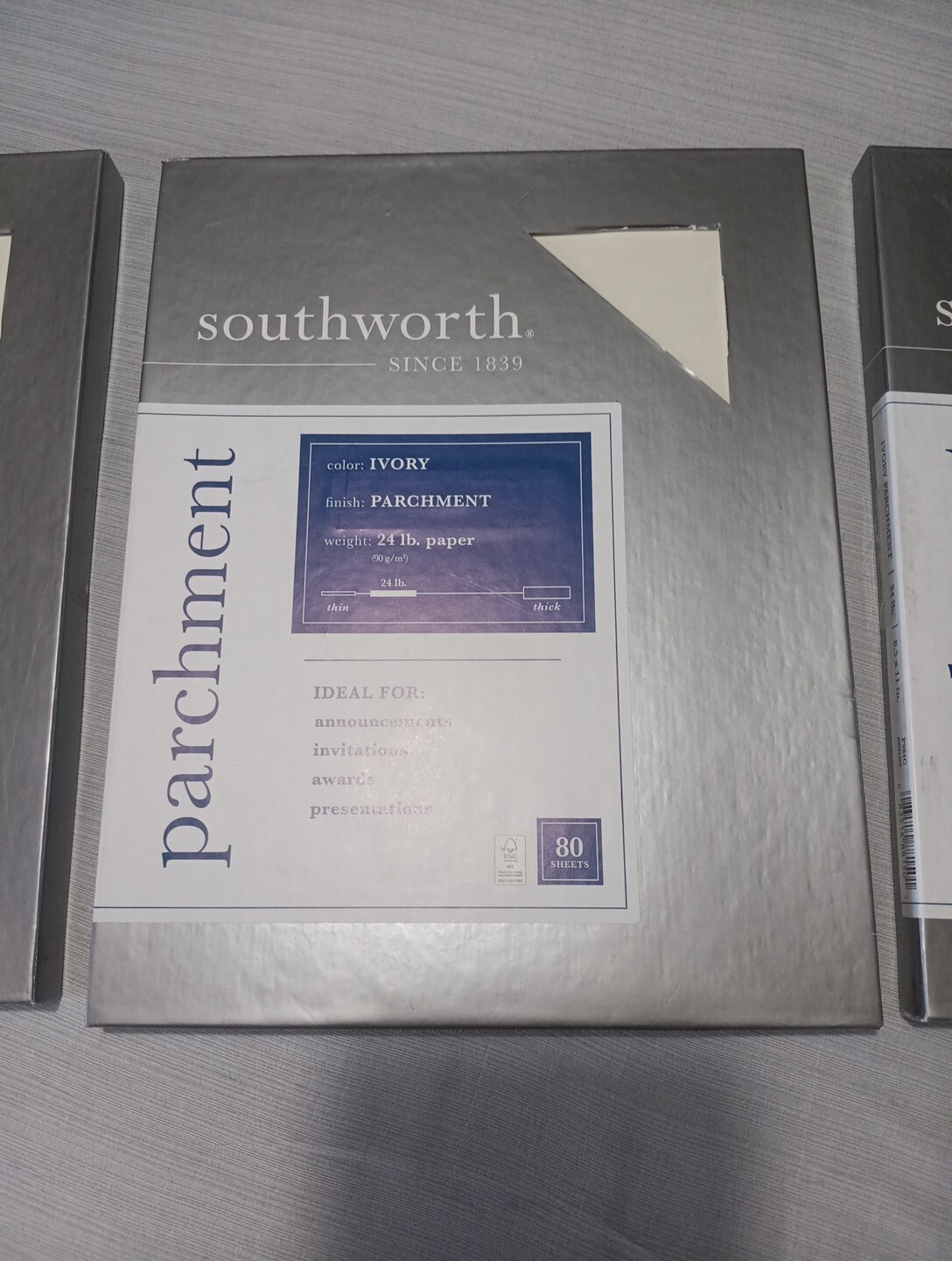 3 Packs Southworth Parchment Paper Ivory 24lb. 8-1/2″x11″ 80 Sh/Pk P984C