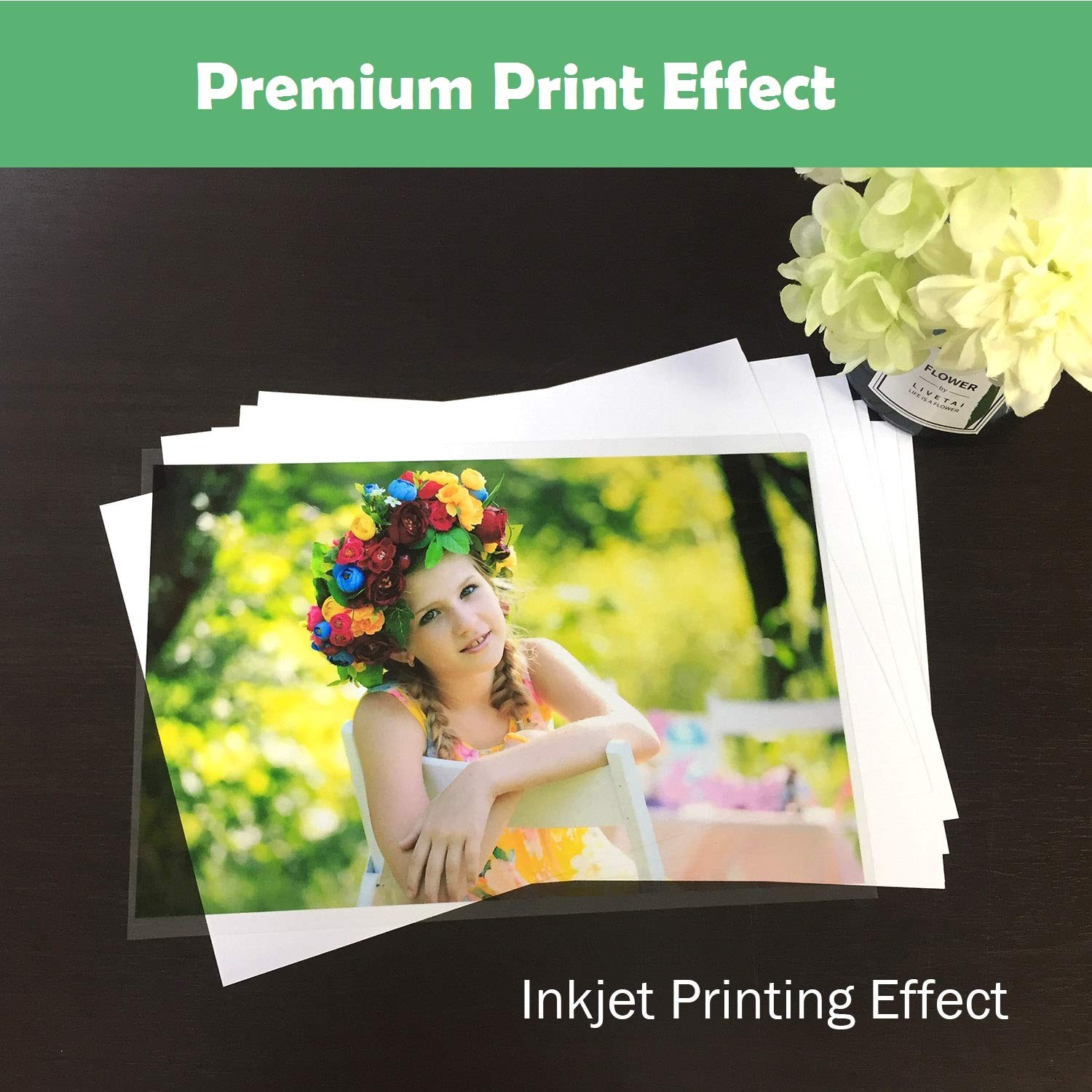 Transparency Film for Inkjet/Laser Jet Printers – 8.5 x 11 Inch 20 Sheets Pri…