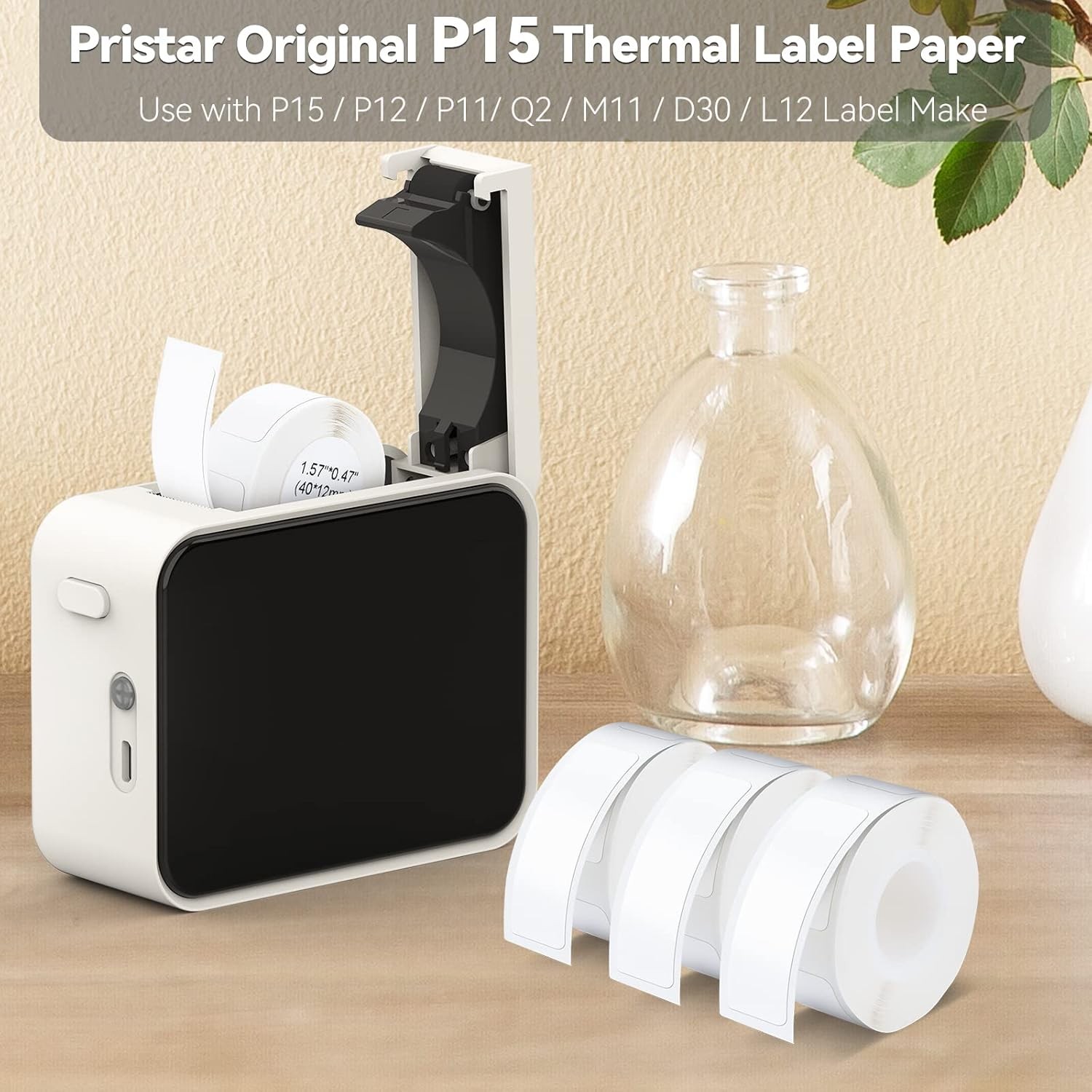 3 Rolls/Box Self-Adhesive Thermal Paper Sticker for Pocket Printer D30 Q30 P15