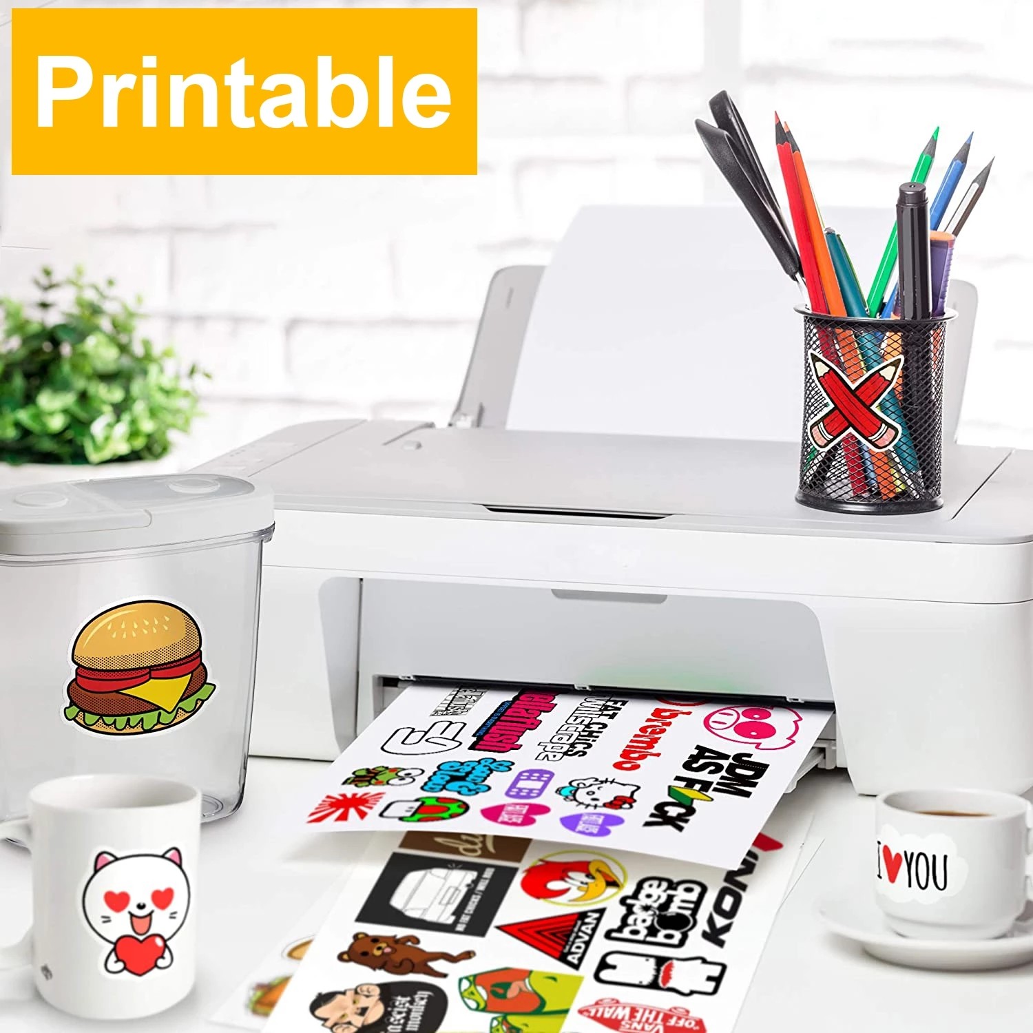 A4 Printable Vinyl Sticker Paper For Inkjet & Laser Printer Adhesive DIY Decal