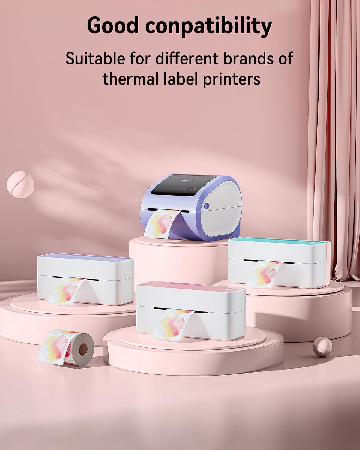 Phomemo 2″ Direct Thermal Printer Label Self-Adhesive Round Sticker Address Tag