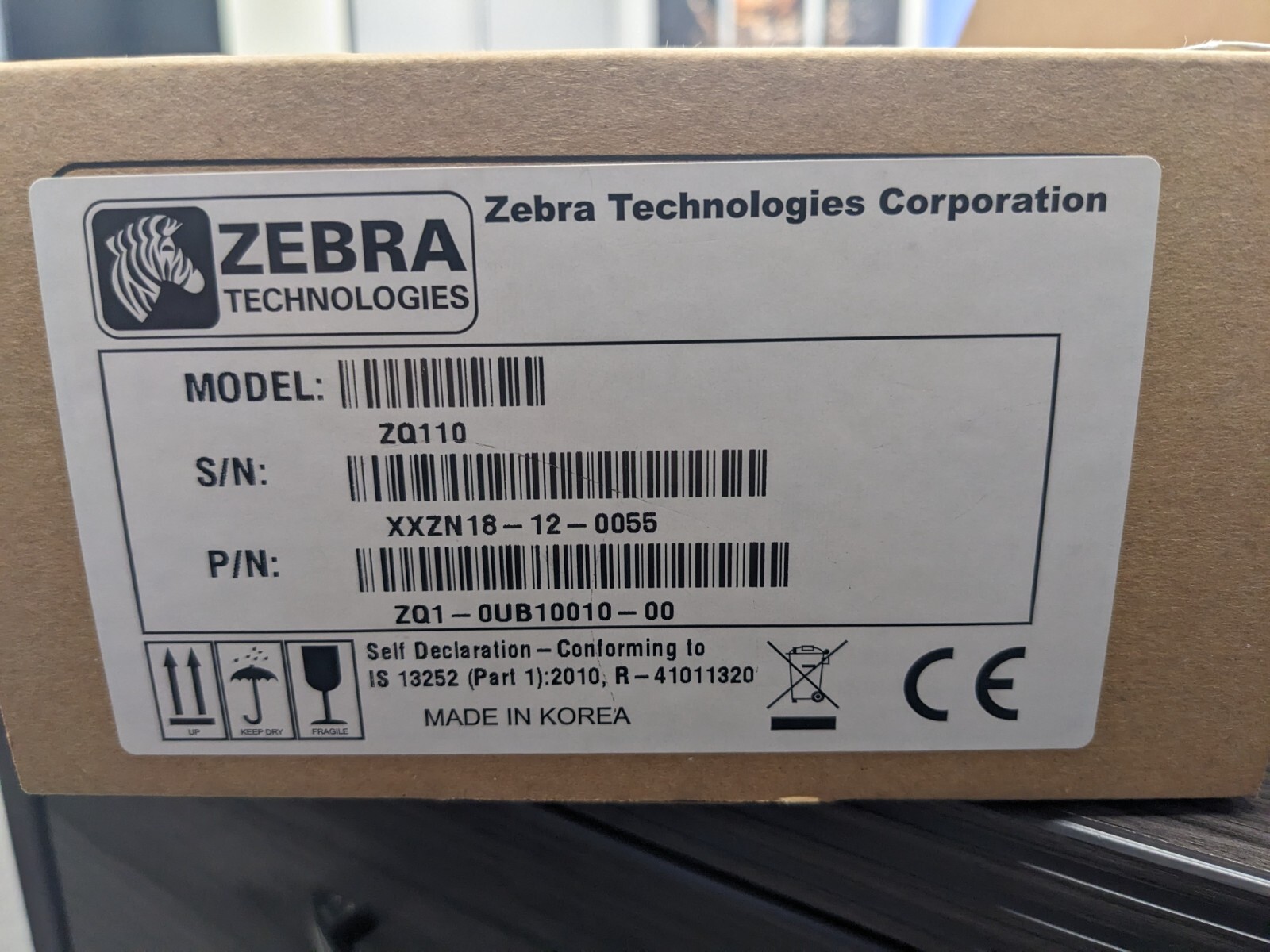 Zebra ZQ110 Mobile Bluetooth Thermal Label Receipt Printer w/Battery
