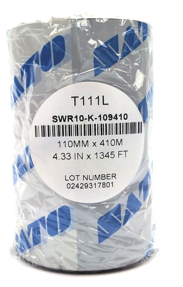 Sato T111L Ribbons 4.3″ x 1345″ Wax Resin SWR10-K-109410 Genuine OEM – 12 Rolls