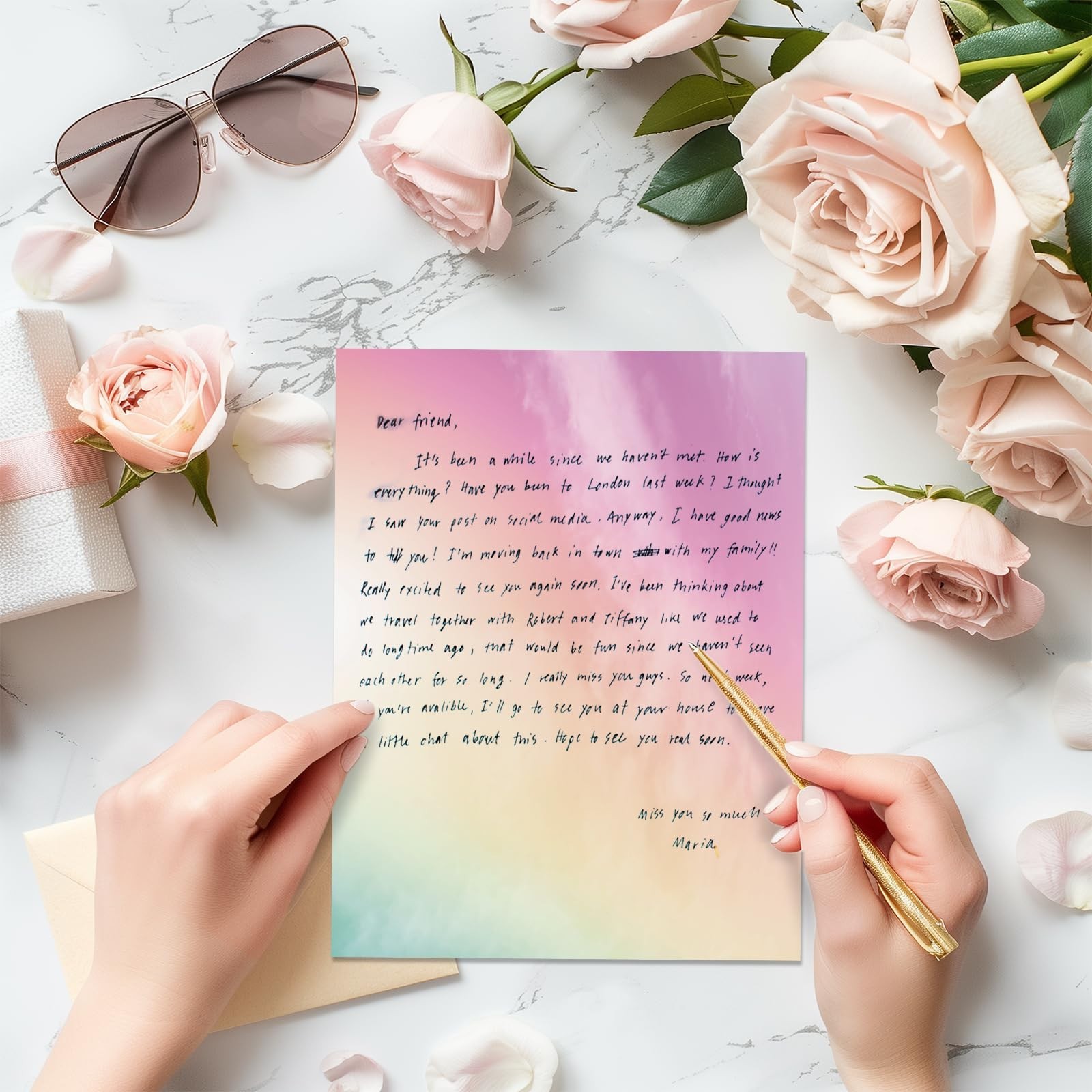 Decorative Watercolor Printer Paper 8.5x11in, Double-Sided, 100gsm for Invitatio