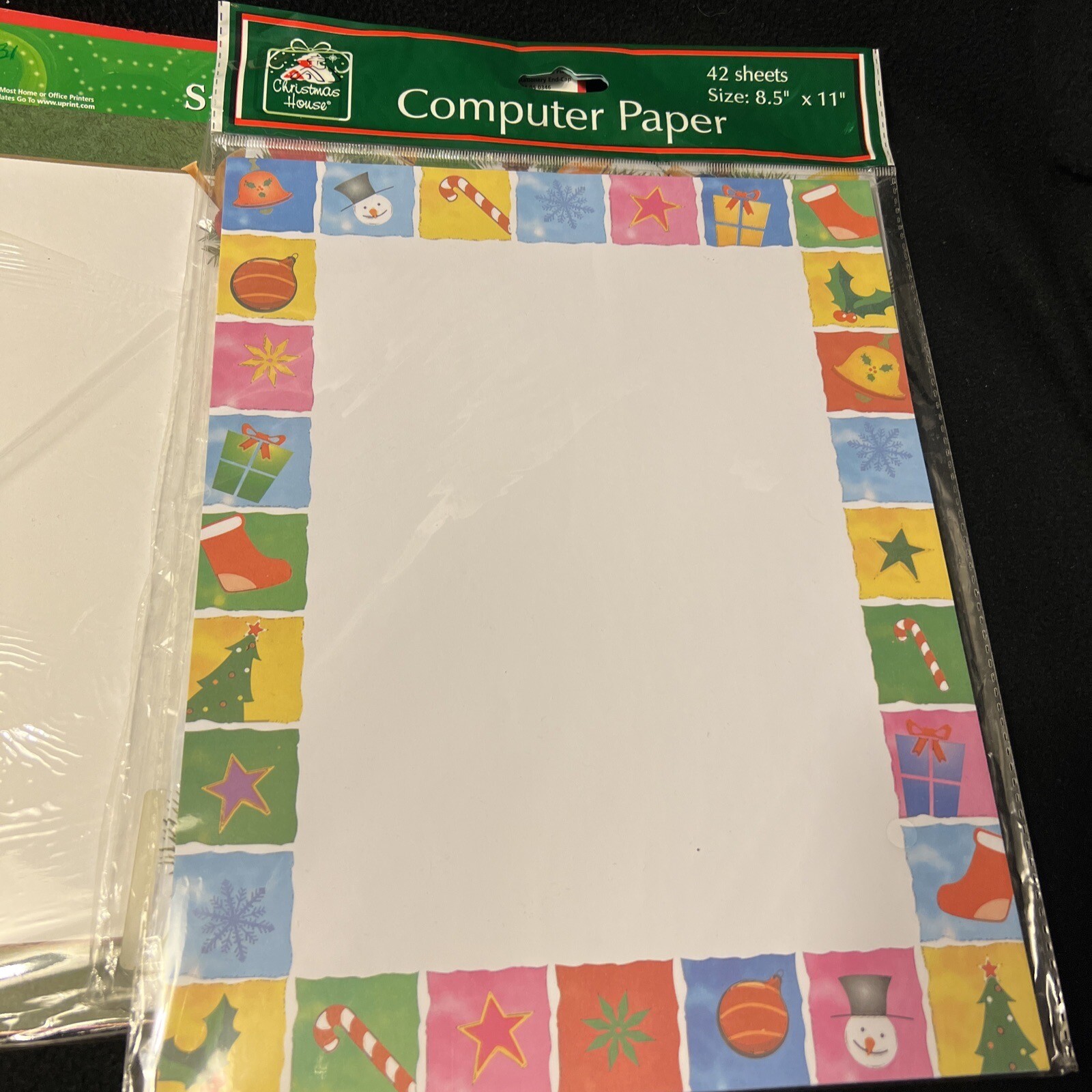 80+ Sheets Computer Paper Happy Holidays 3 Designs Laser & Ink Jet Horn Bulb