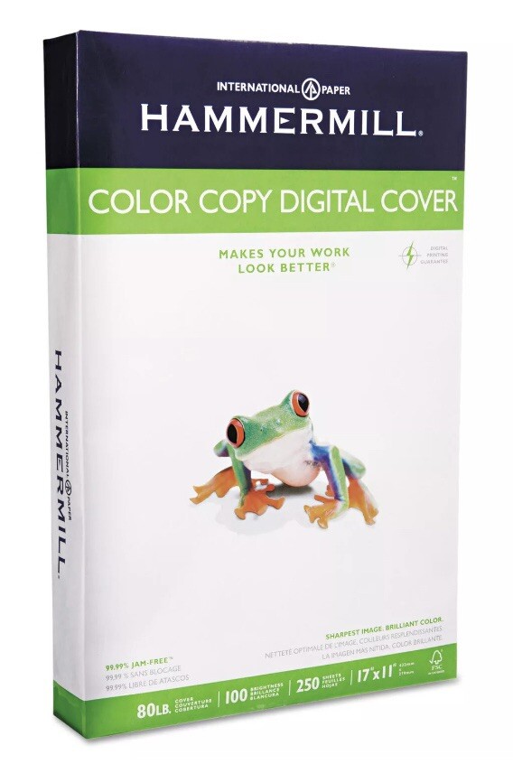 Hammermill Copier Digital Cover Stock 80 lbs. 17 x 11 Photo White 250 Sheets