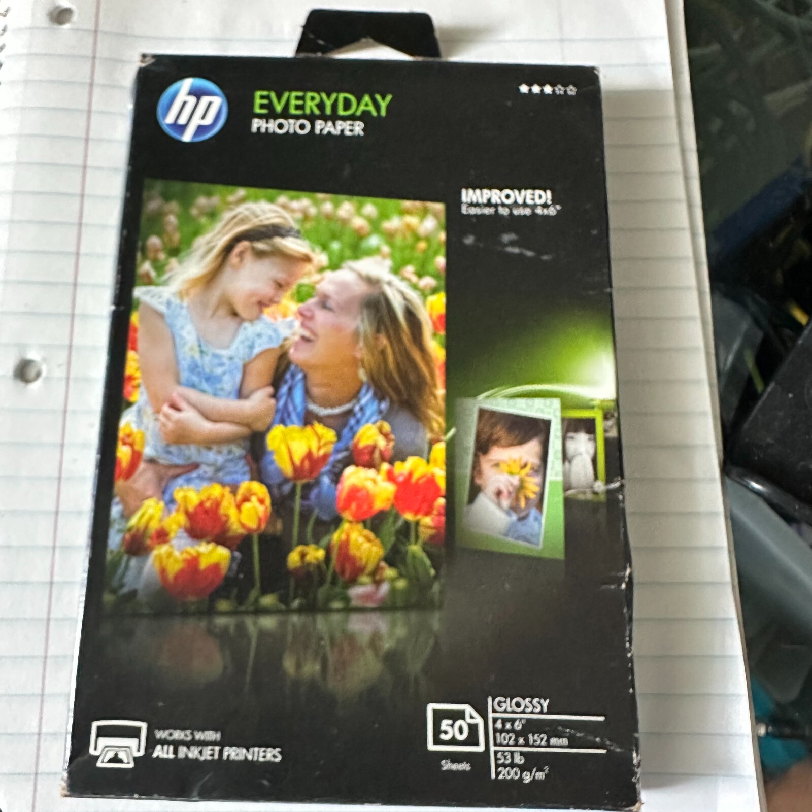 HP Everyday Photo Paper 4 x 6 Glossy 50 Sheets HP CR758A Works with All Inkjet