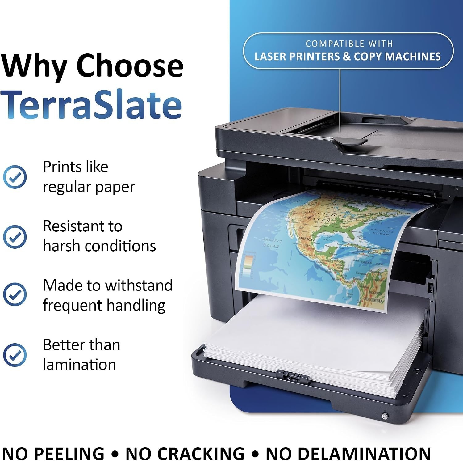 Durable Waterproof Paper for Laser Printers, 25 Sheets, Rip-Proof & Bright White