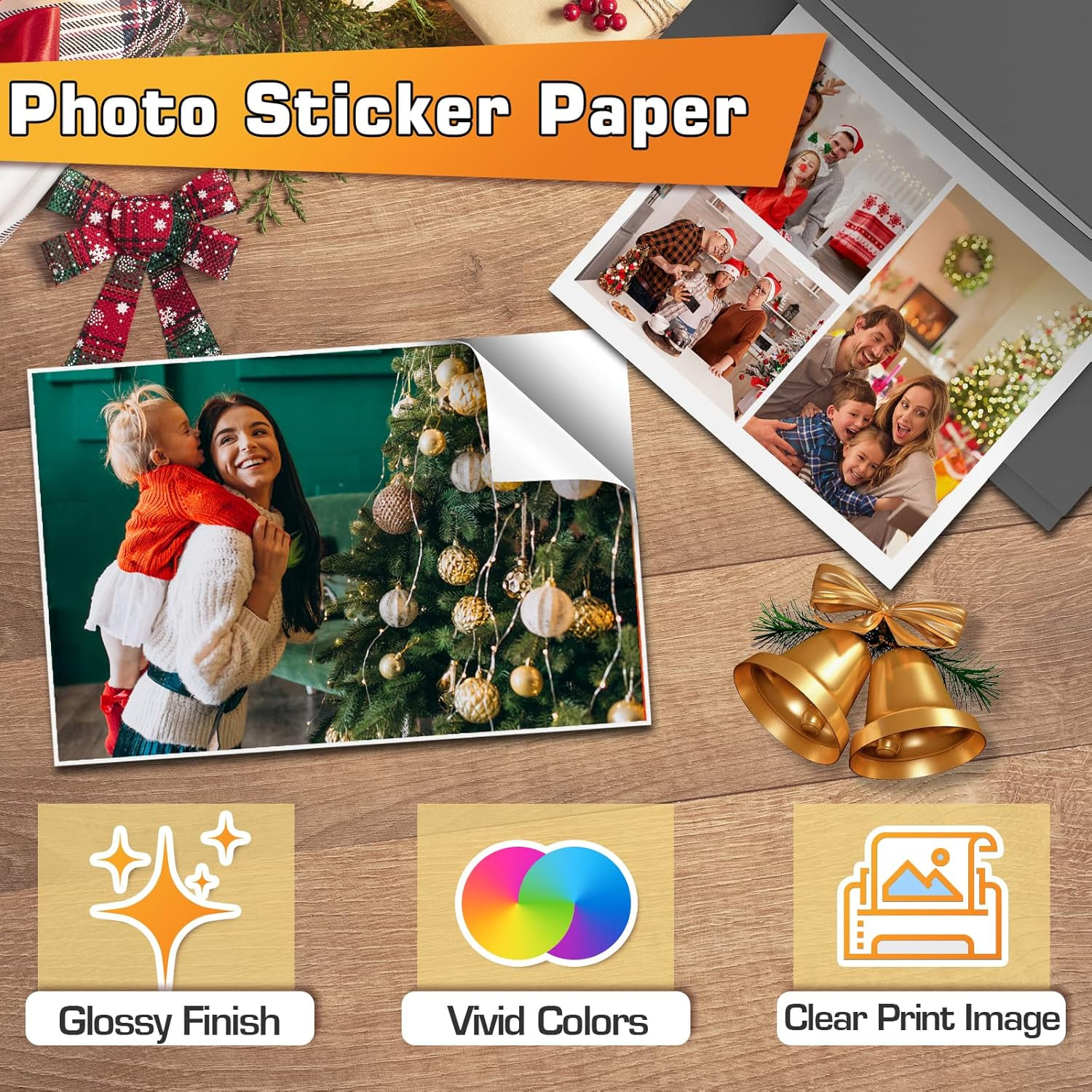(50 Sheets) Koala Glossy Sticker Paper for Inkjet Printer, Printable Sticker Pap