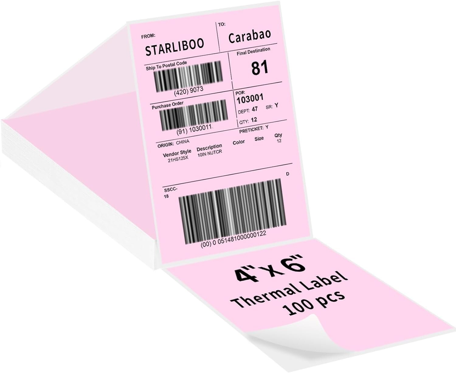 4×6 Direct Thermal Shipping Label 500/1000PCS for VRETTI MUNBYN Phomemo Lot
