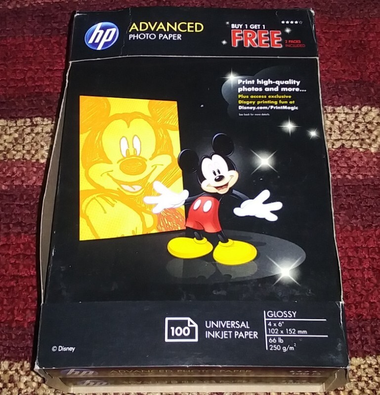 HP Advanced Photo Paper 4”x6” Glossy 200 Sheets (2 X 100) SD748A
