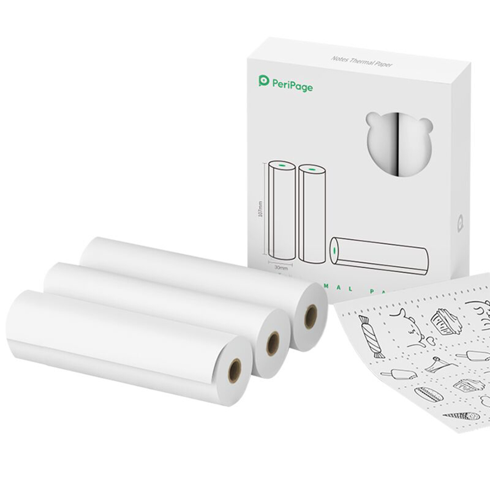 107 x 30mm Notes Thermal Paper Roll BPA-Free Non-adhesive Receipt P9J7