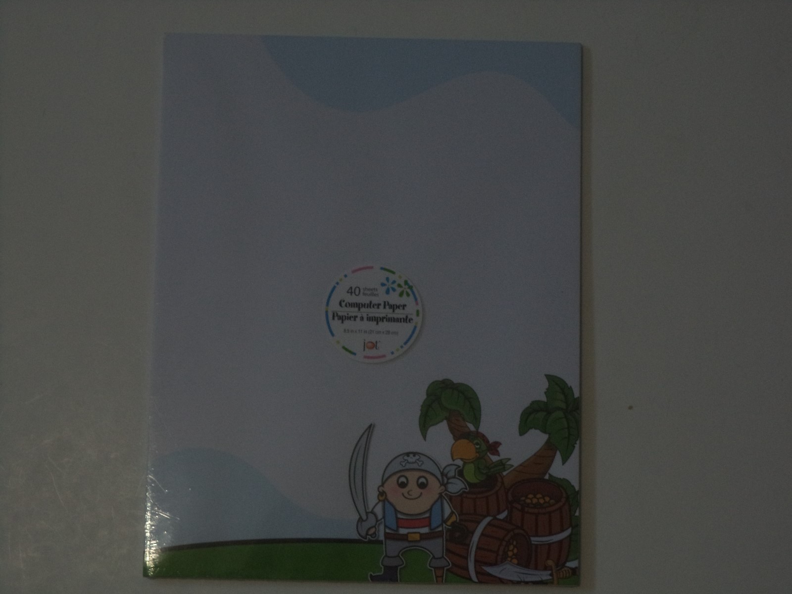 Forty Sheets Of Computer Paper With Pirate And Parrot On Island