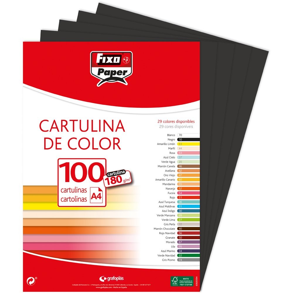 11110410 Pack of 100 Cards, A4, Black
