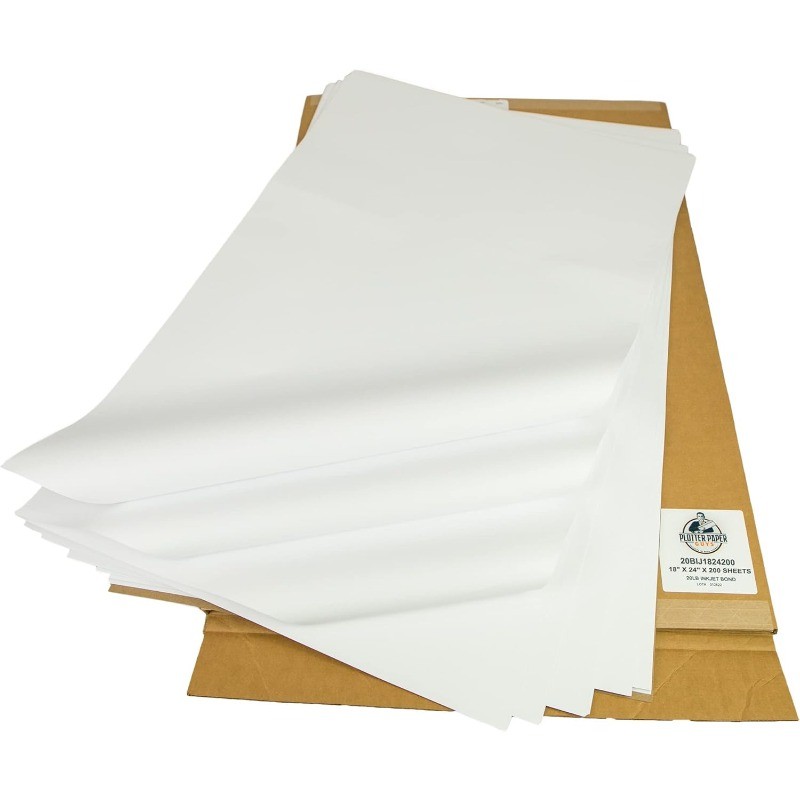 20lb Uncoated Inkjet Bond, 18″ x 24″, 200 sheets per pack