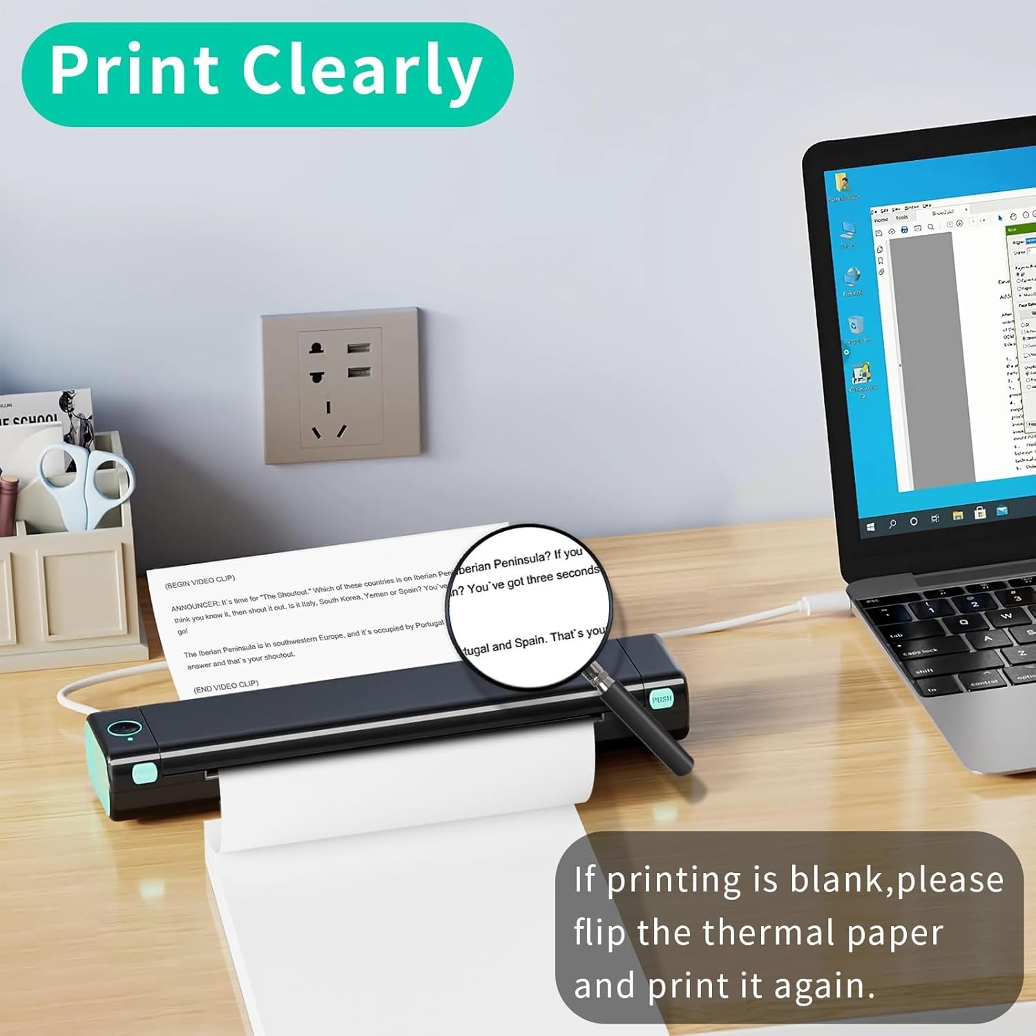100 Sheets Thermal Printer Paper 8.5 X 11 Inch US Letter Size Thermal Paper