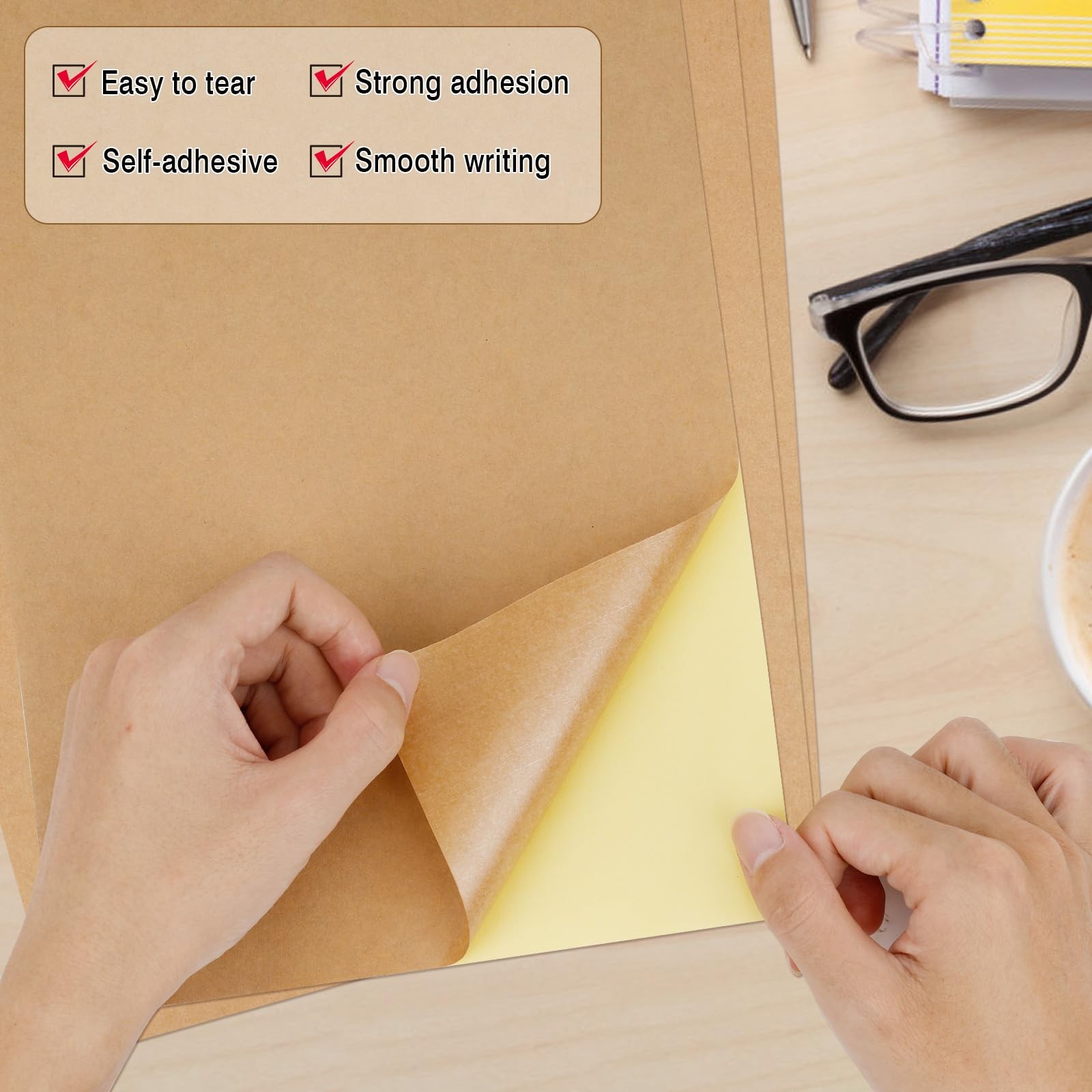 60pcs Kraft Paper Printer Paper Self Adhesive A4297x210mm Craft Paper Cop…