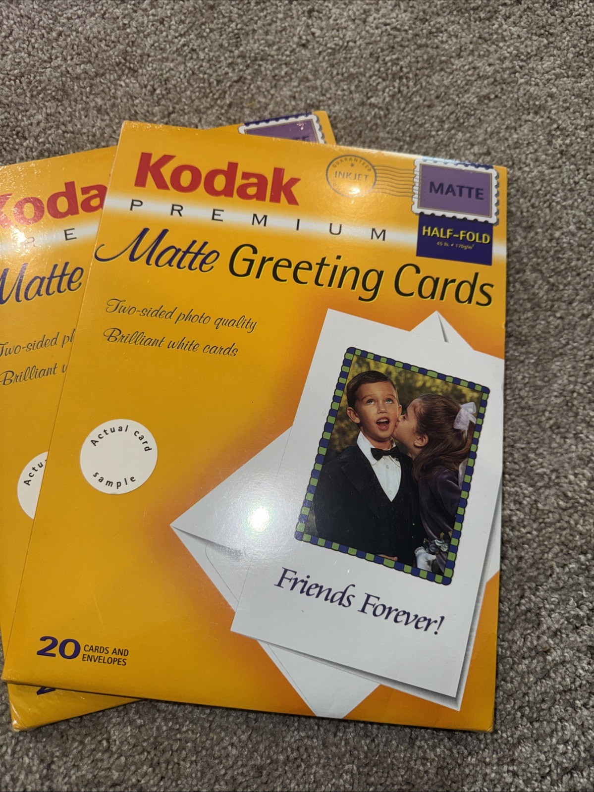 Kodak Premium Greeting Cards- Matte (20 Cards/Envelopes) – New Sealed Lot Of 2
