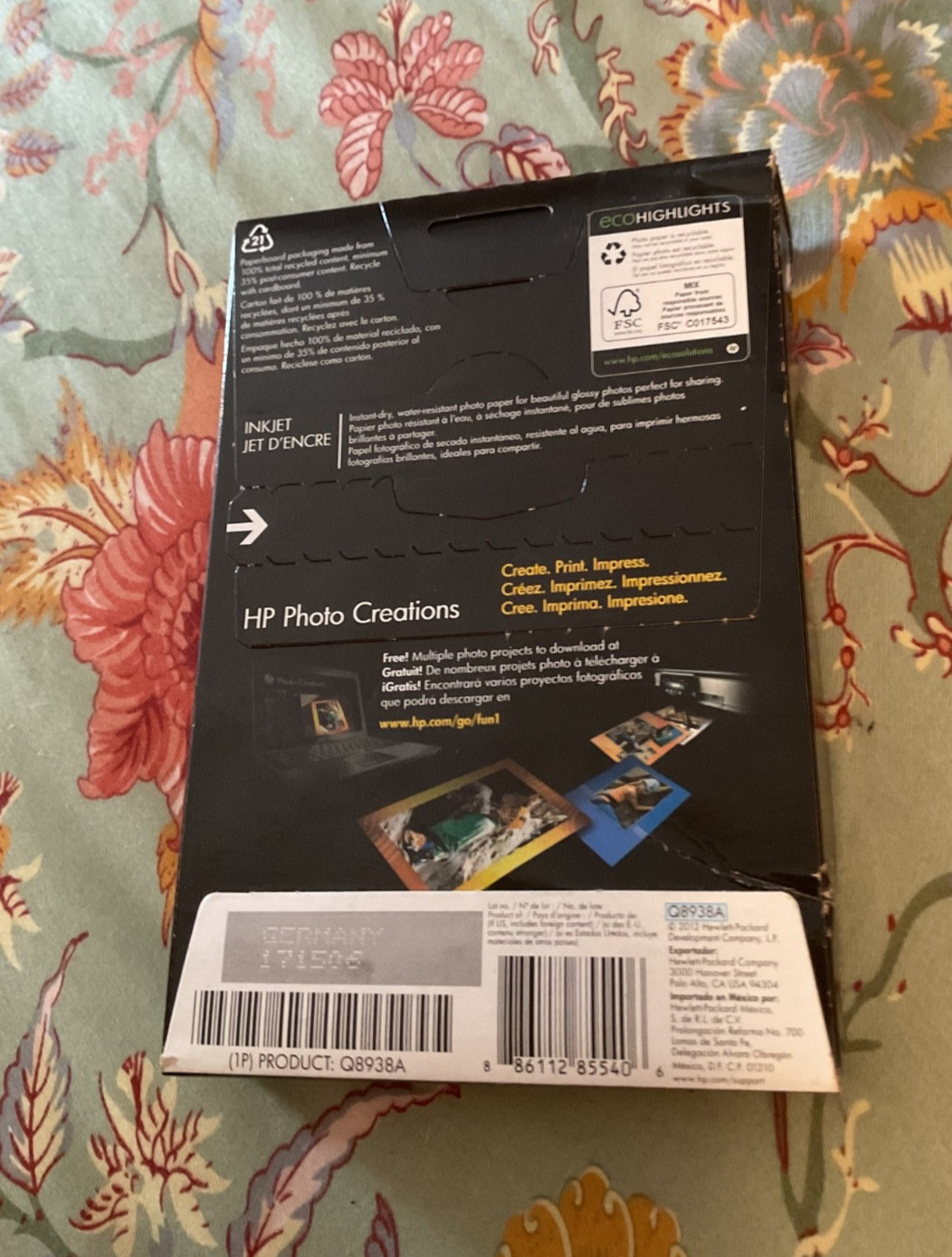 HP Advanced Photo Paper 4” x 6” Glossy 100 Sheets New In Box