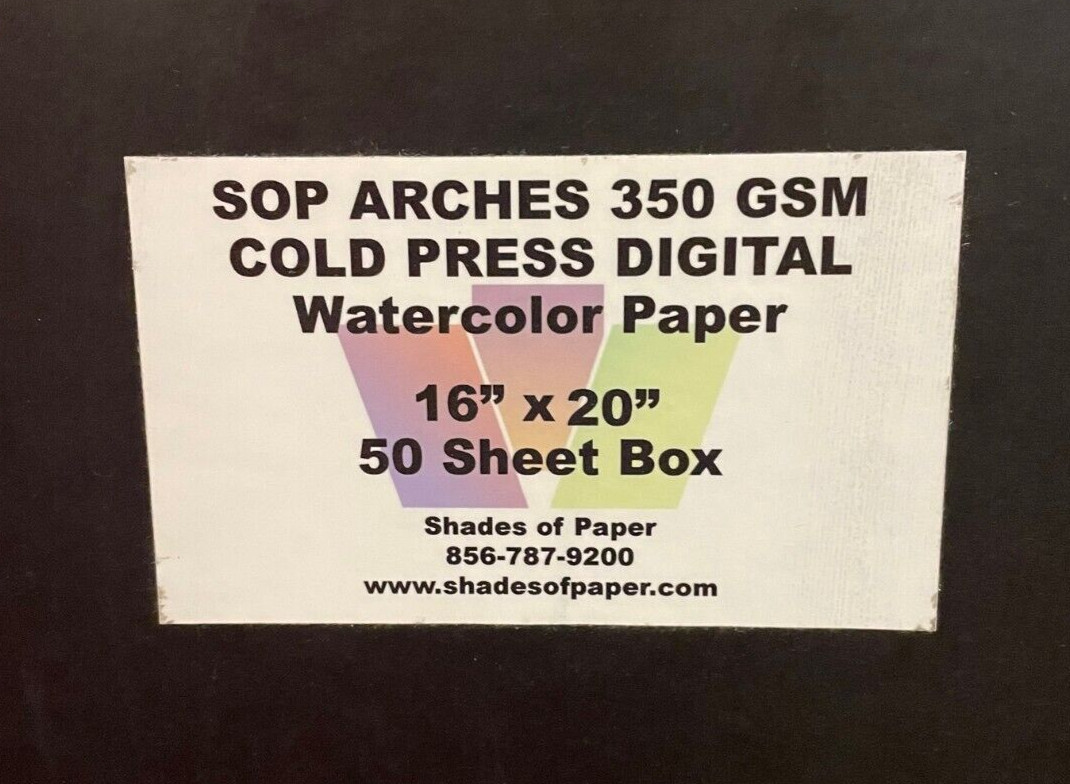 Cold Press Watercolor Paper, SOP Arches 16″x20″ paper, 50 sheets Inkjet Epson