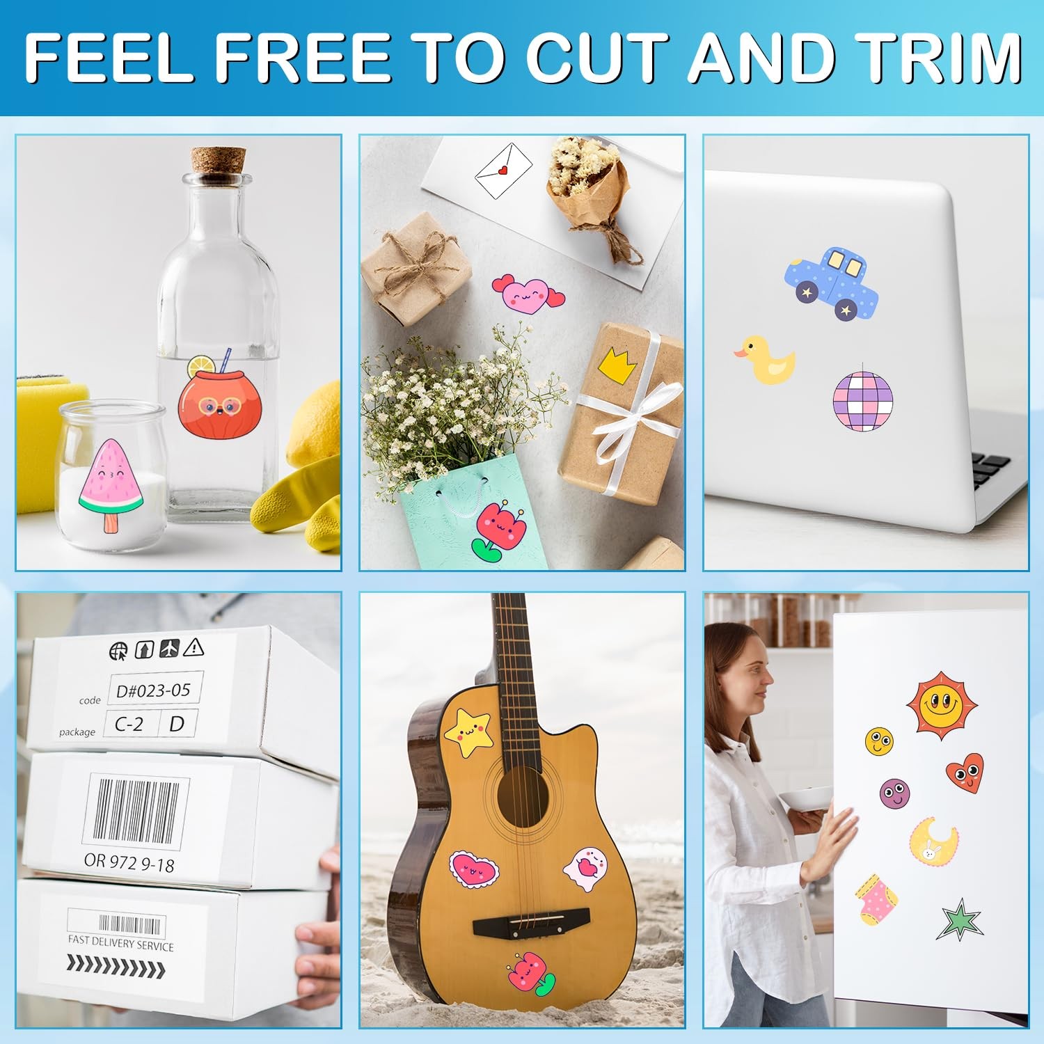Premium Printable Vinyl Sticker Paper for Inkjet & Laser Printer, 100% Transp…