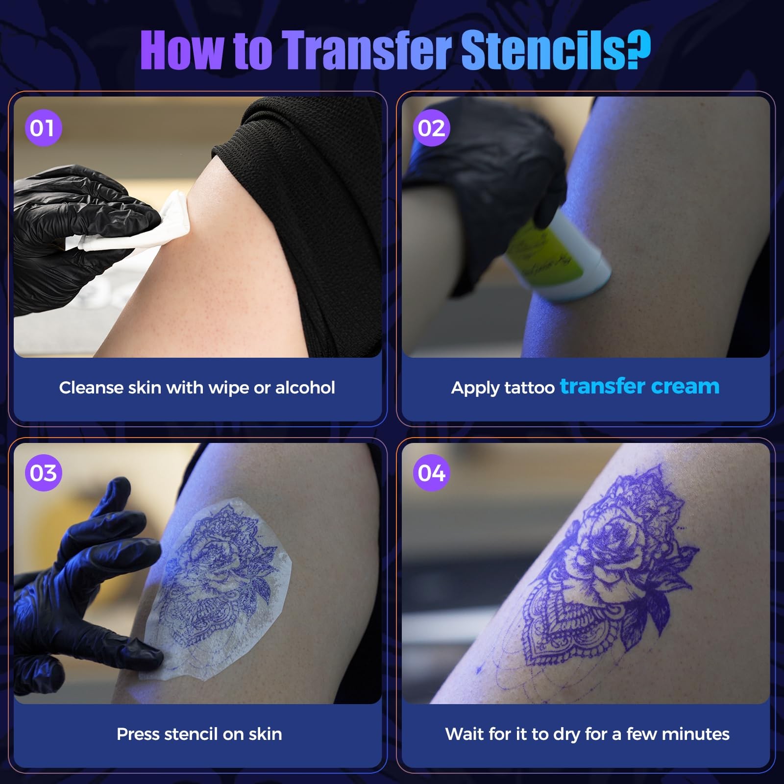 Tattoo Transfer Paper, 100 Sheets Tattoo Stencils Transfer Paper for Tattoo Un…