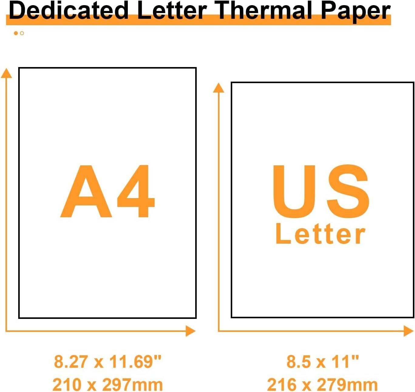 200 Sheets Thermal Printer Paper 8.5X11″ US Letter Size Thermal Paper For M08F