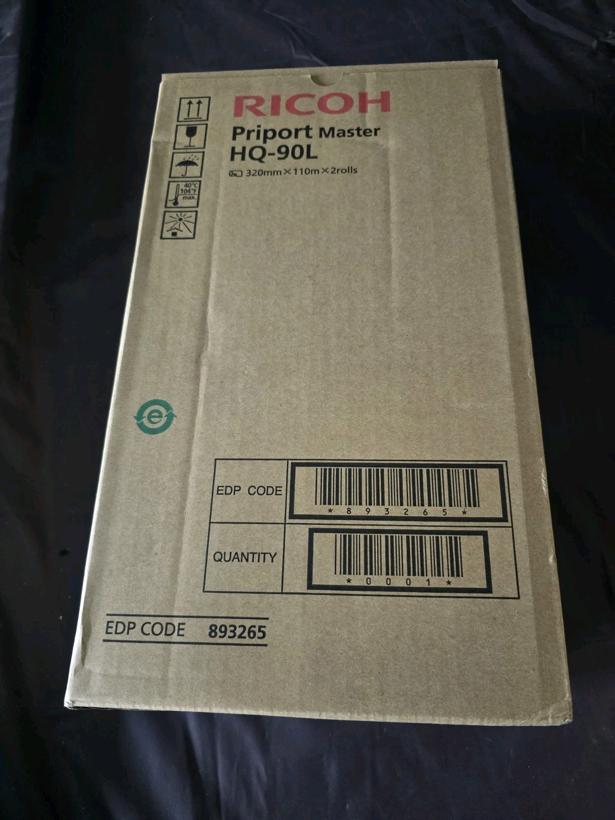 Genuine Ricoh HQ-90L (893265) Master, Box of 2 NEW