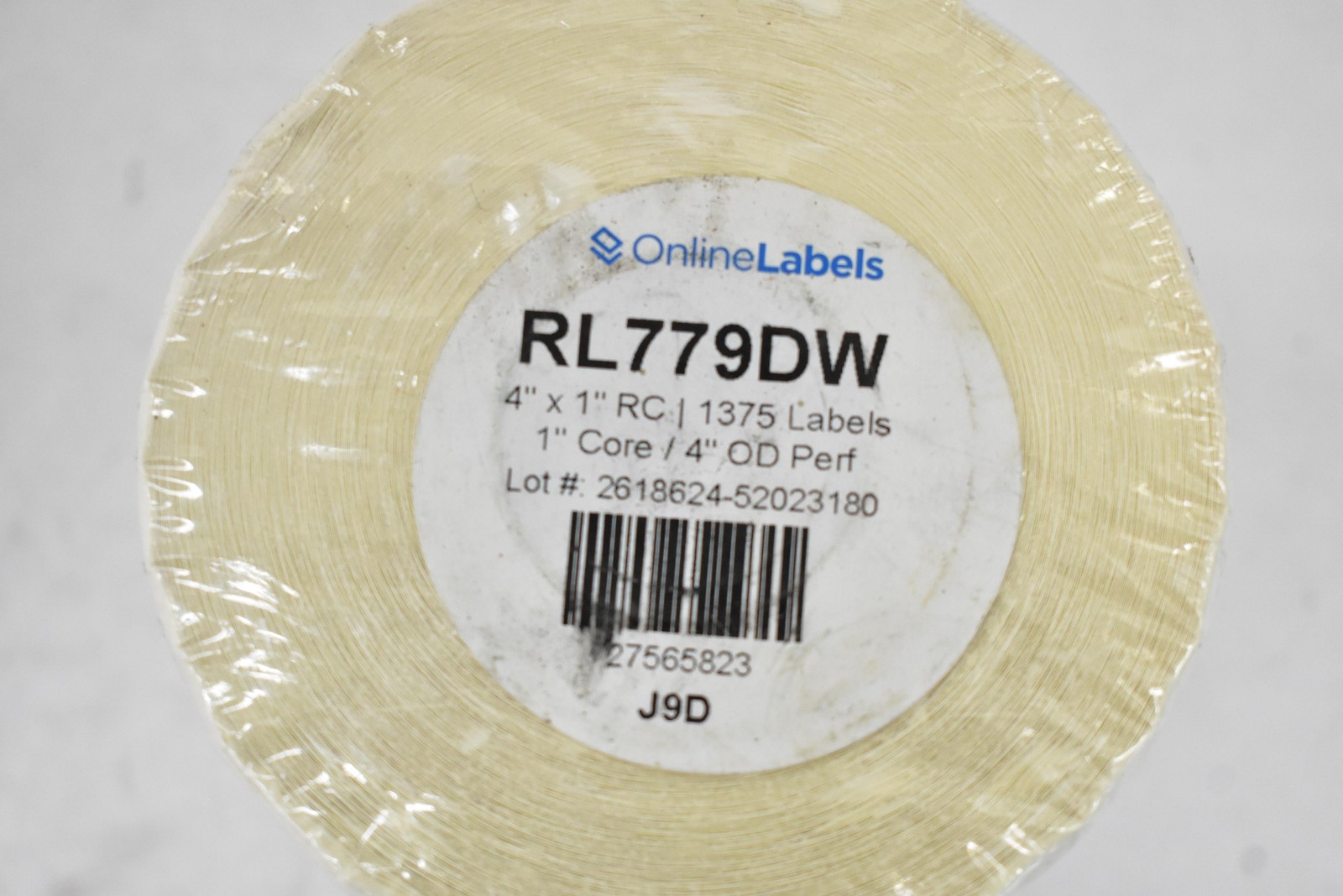 OnlineLabels RL779DW 4×1 Label Rolls 1in Core 4in OD Perforated 1375 2 Rolls