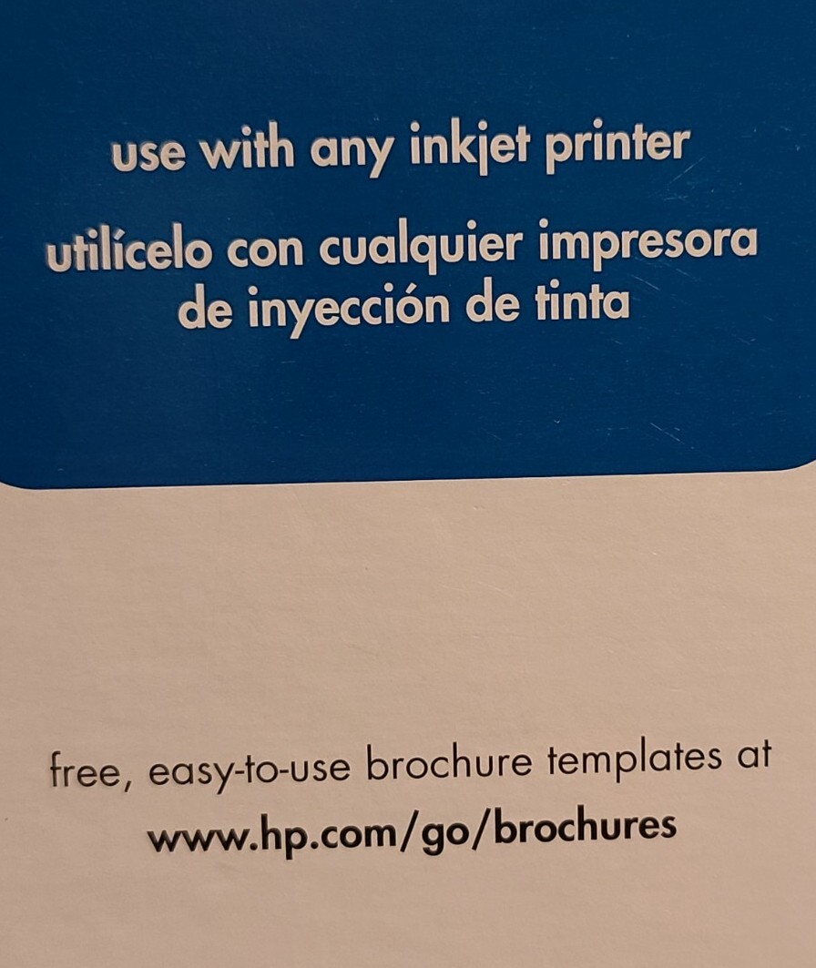 New HP Trifold Glossy Brochure Paper C7020A Inkjet Mailing Seals Lot Of 2