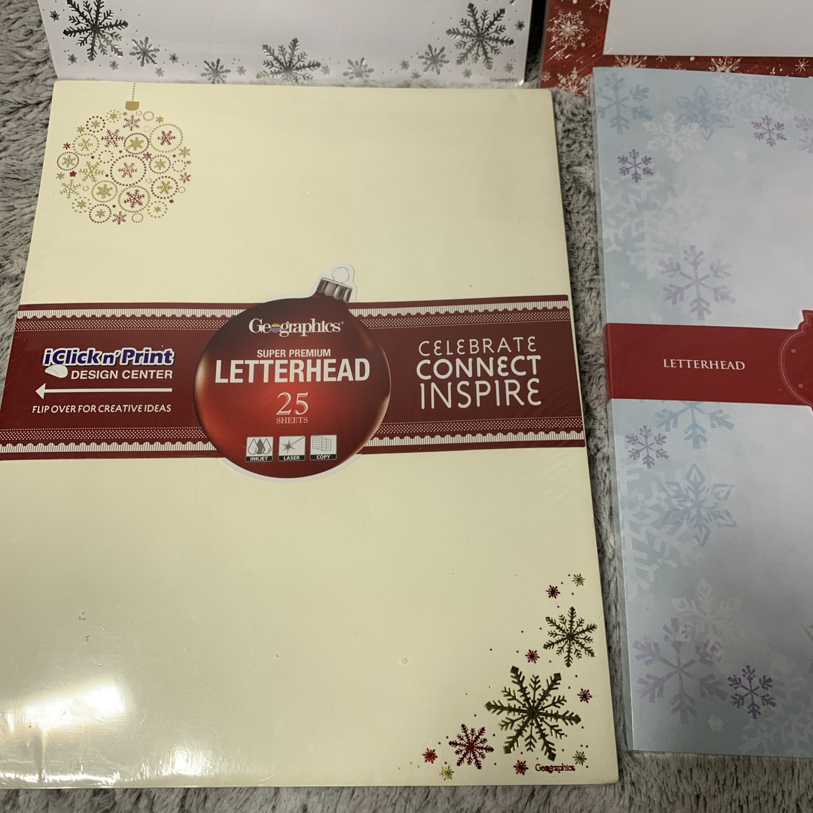 Letterhead Paper 225 Sheets Christmas Foil Graphics NEW