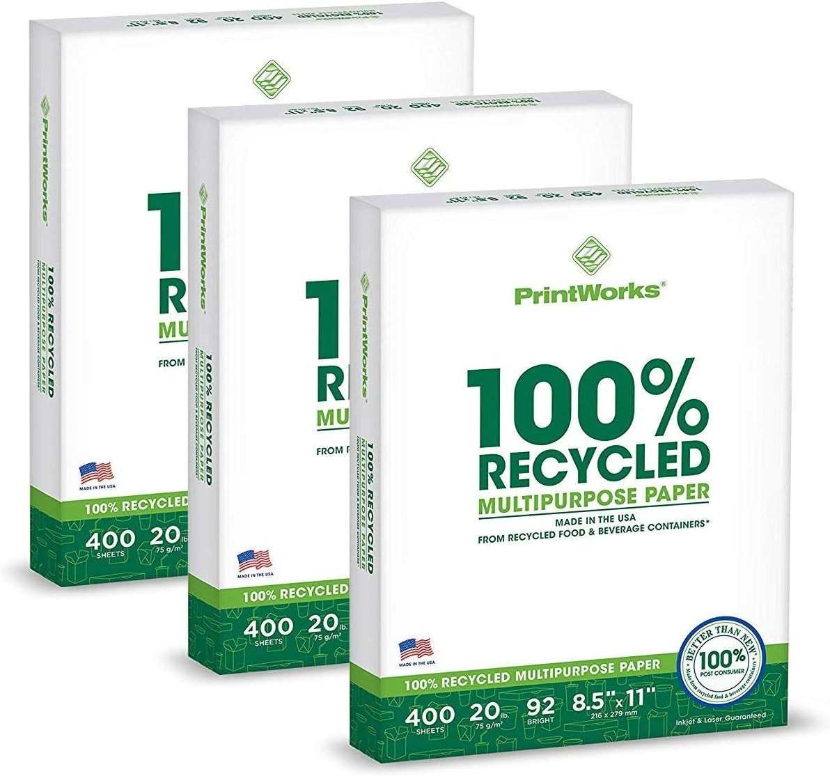 Multipurpose 3-Pack Printer Paper – 8.5″ x 11″ – 92 Bright