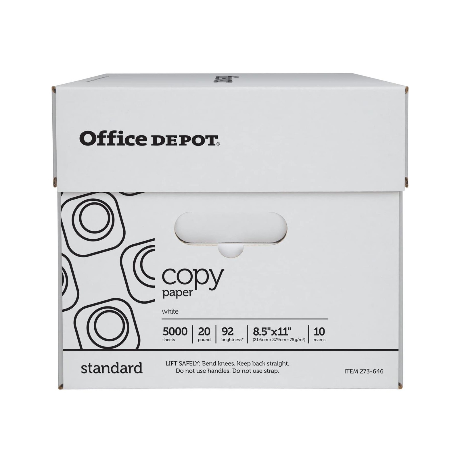 Office Depot Copy Paper, 10 Reams, White, Letter (8.5″ x 11″), 5000 Sheets/ Case