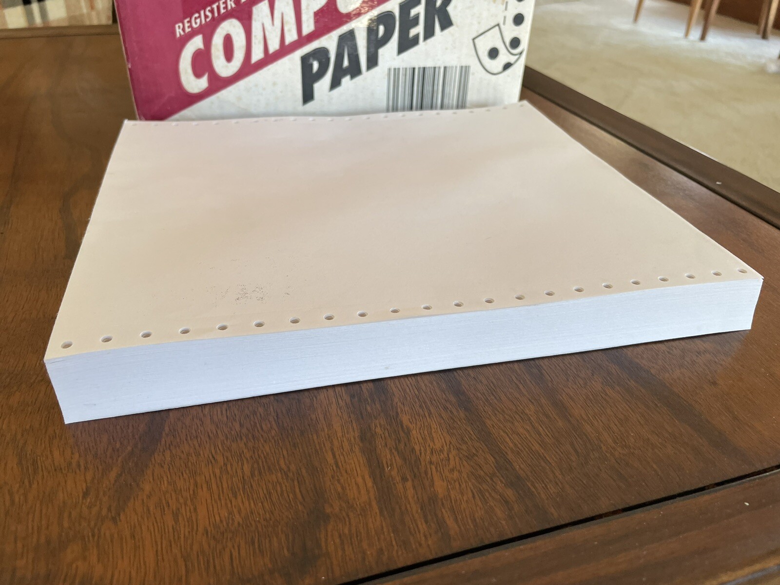 200 Sheets Continuous Fan-Fold Dot Matrix Tractor Feed Printer Paper 9.5×11 inch