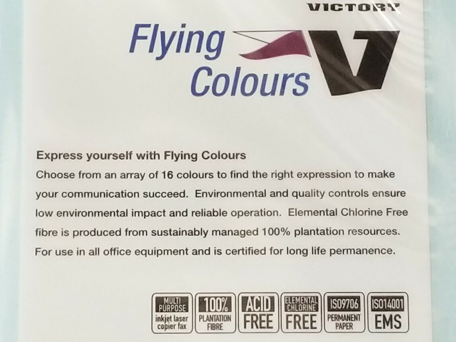 Victory Flying Colours A4 Copy Paper 80gsm Laser Inkjet Red Color 500 Sheets