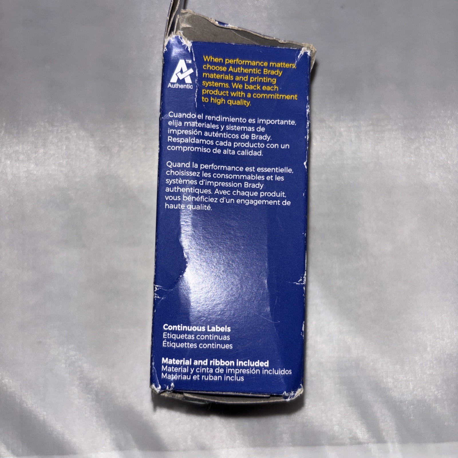 Brady General Labels, Catalog # M21-500-499. Black On White Nylon,