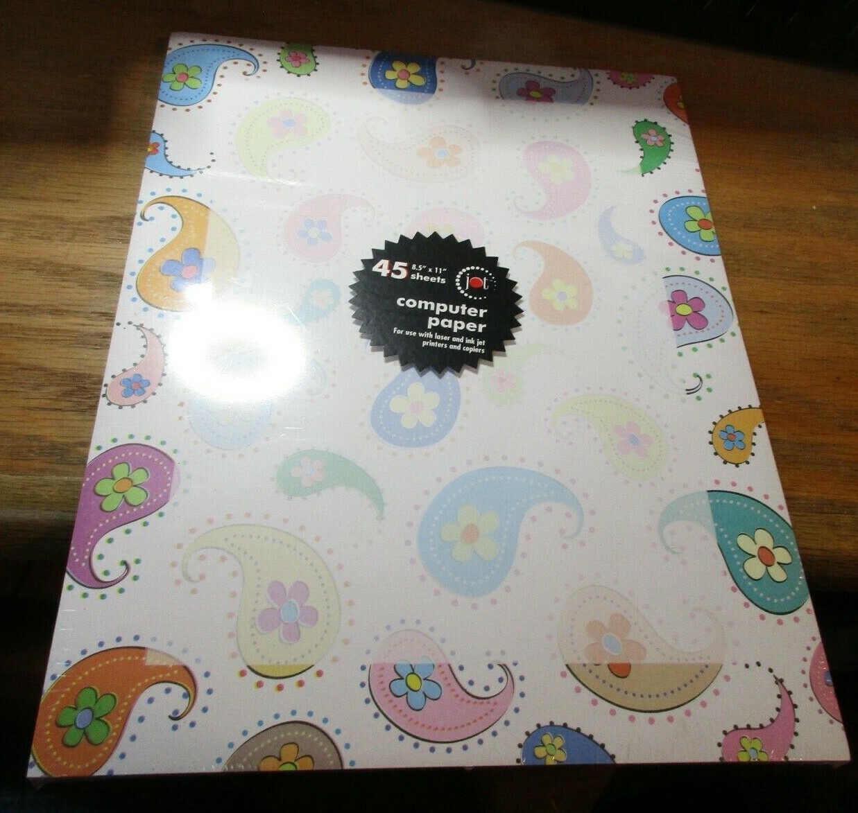 Jot Designer Letter Size Computer Paper – 45 sheets 8.5″ x 11″ Paisley NIP SEAL