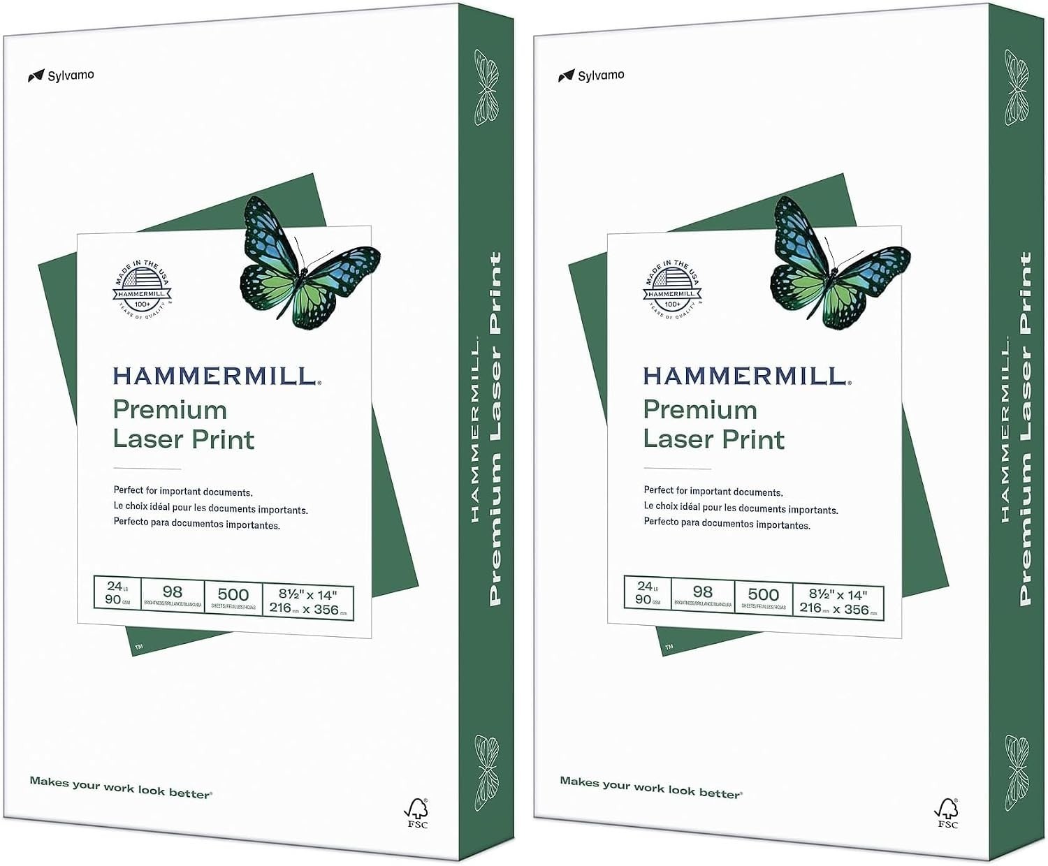 Sustainable 24 lb Printer Paper – 98 Brightness, 2 Packs