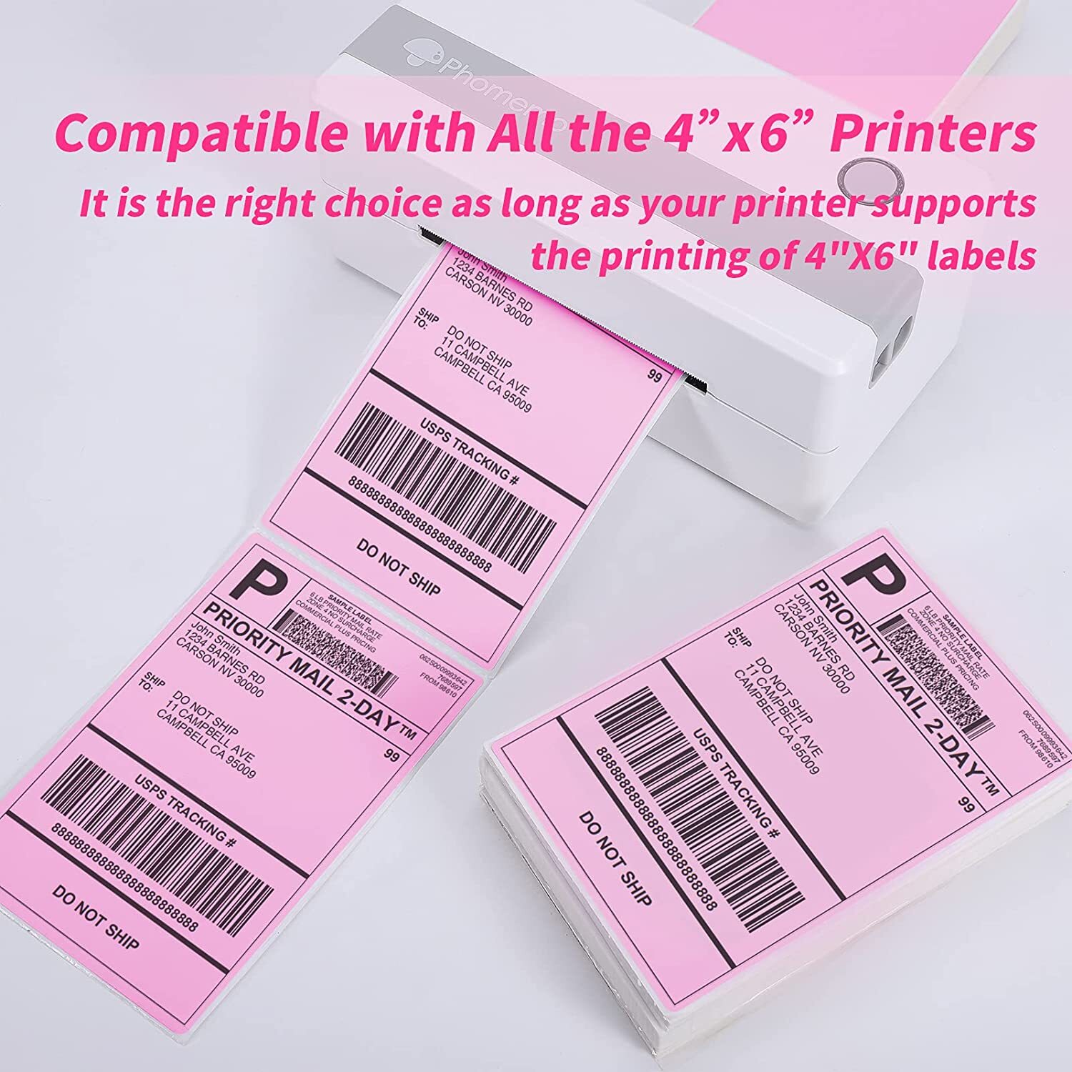 100-5000PCS 4″ x 6″ Fanfold Direct Thermal Shipping Address Sticker Label LOT