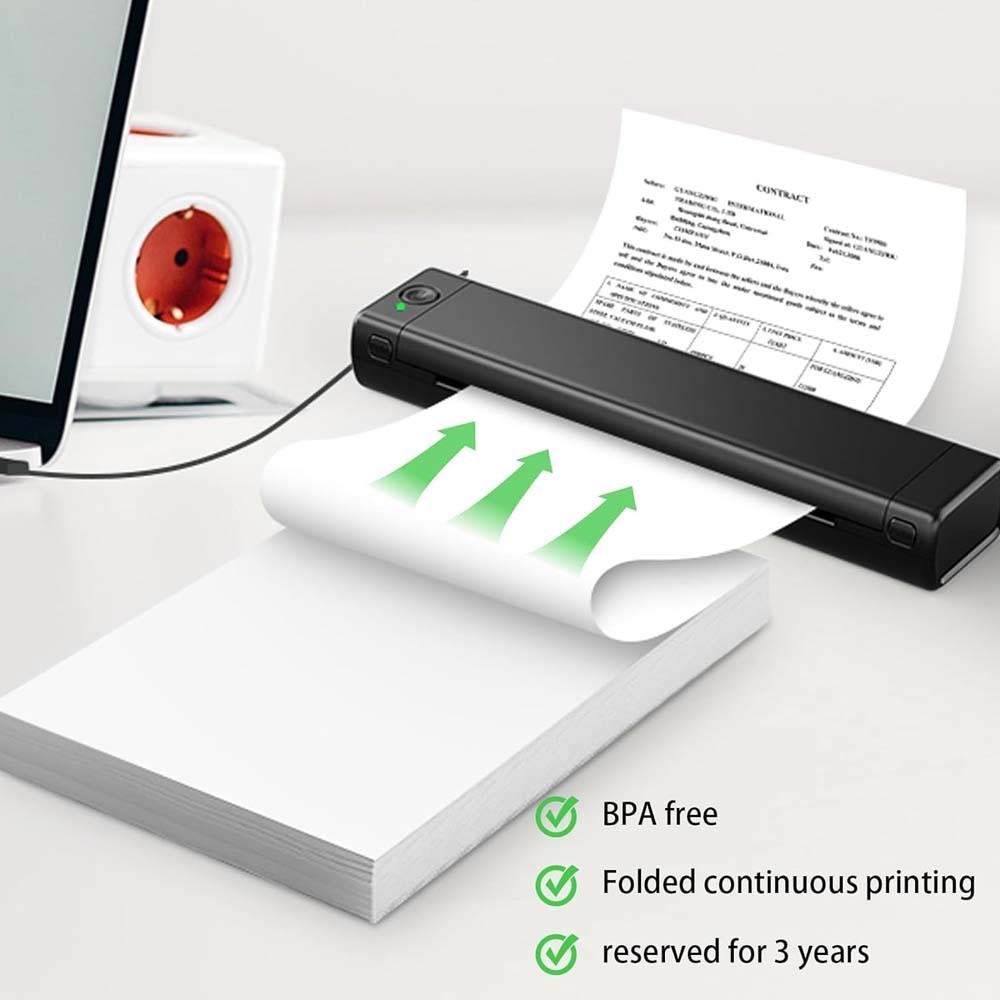 Inkless Thermal Printer Paper – 8.5×11″ Letter Size Fanfold for Shipping Labels